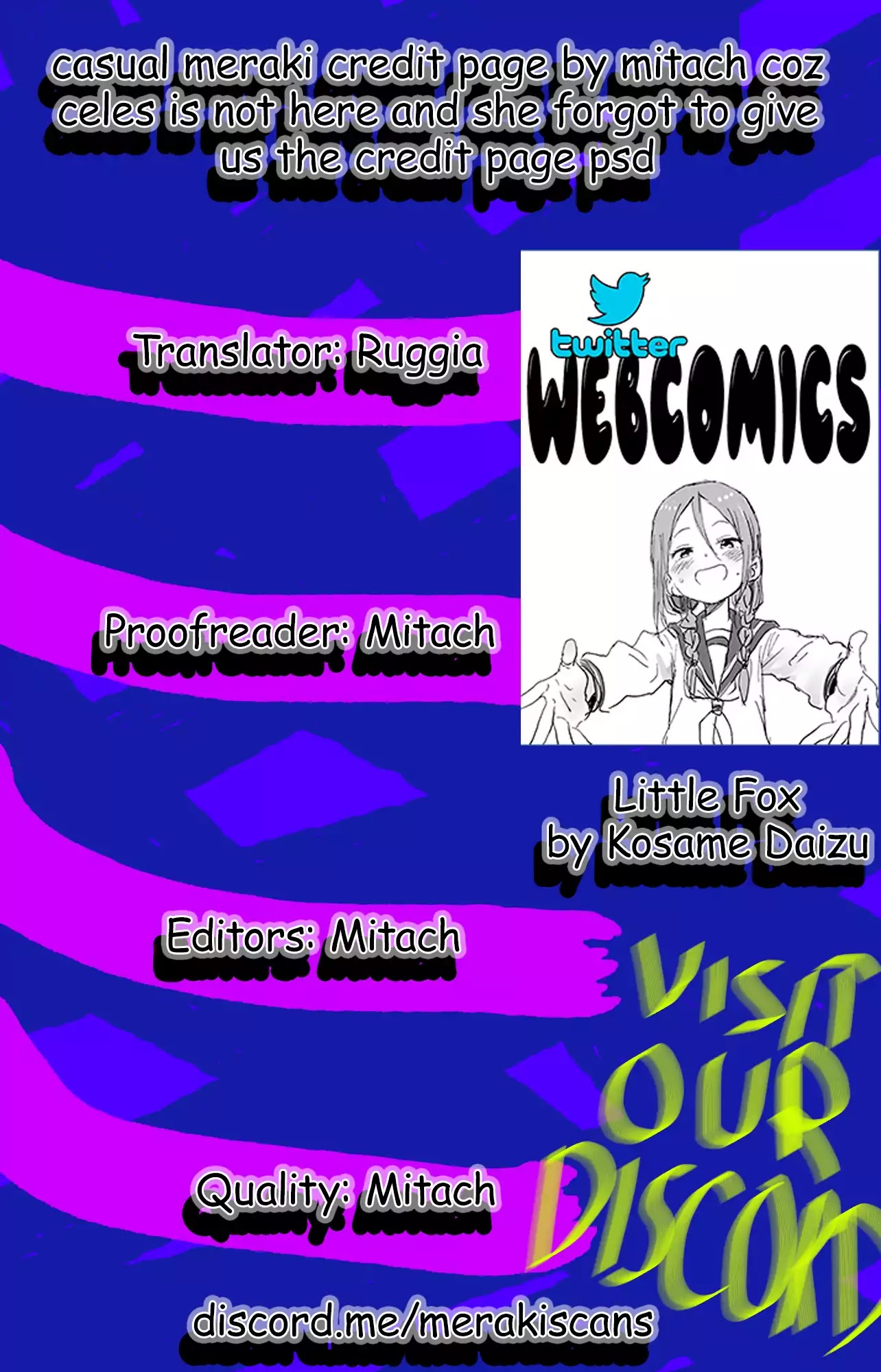 Twitter Webcomics Chapter 4 page 1 - Chapter 4: Little Fox by Kosame Daizu