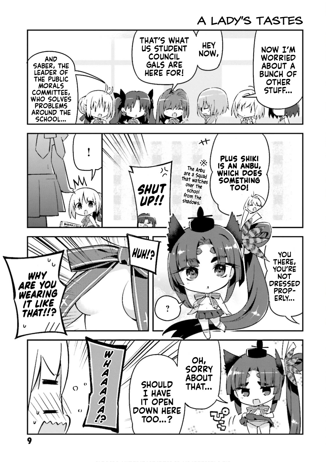 Type-Moon Gakuen - Chibi Chuki! Chapter 23 page 9 - Chapter 23: 23rd Period: Bespectacled Kouhai