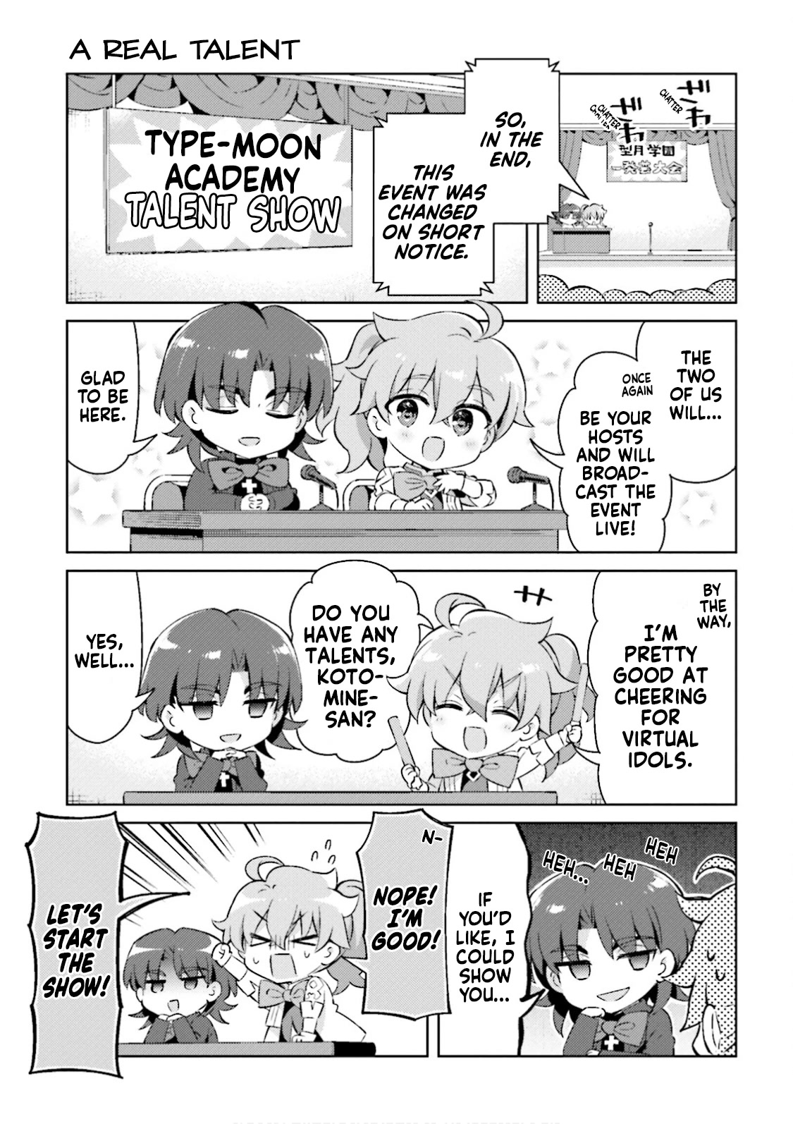 Type-Moon Gakuen - Chibi Chuki! Chapter 43 page 3 - Chapter 43: 43rd Period: The Talent Show