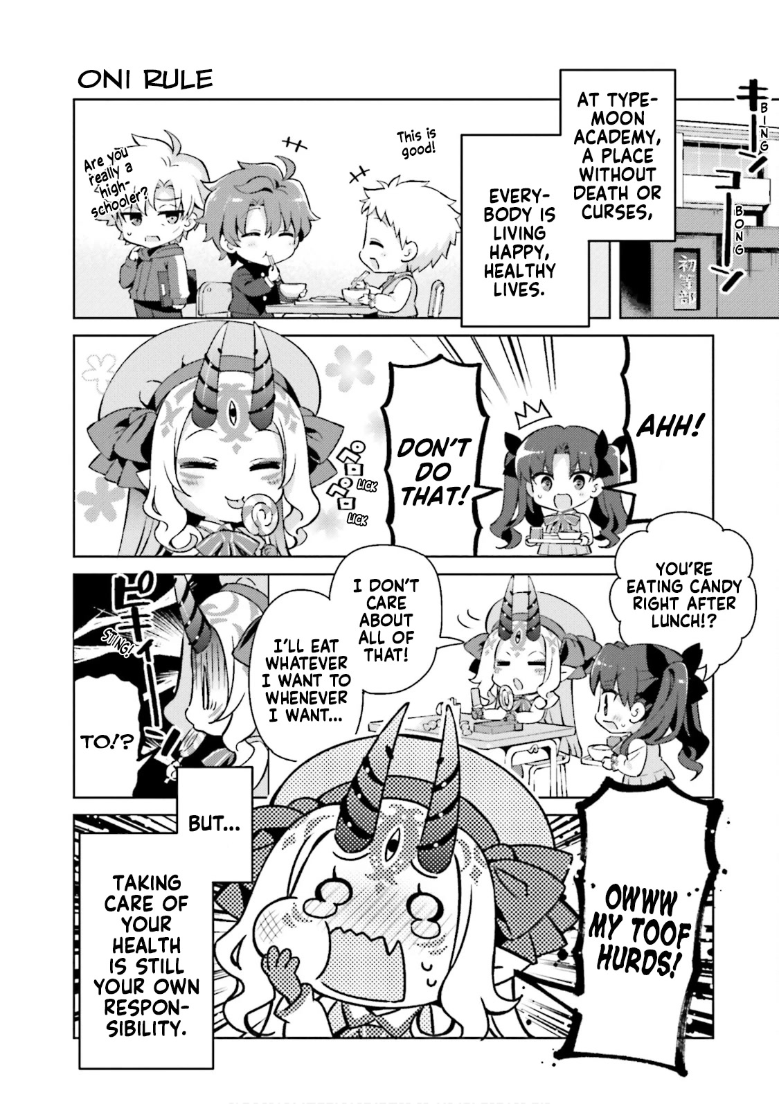 Type-Moon Gakuen - Chibi Chuki! Chapter 48 page 2 - Chapter 48: 48th Period: On Your Tooth, Cling Cling Cling