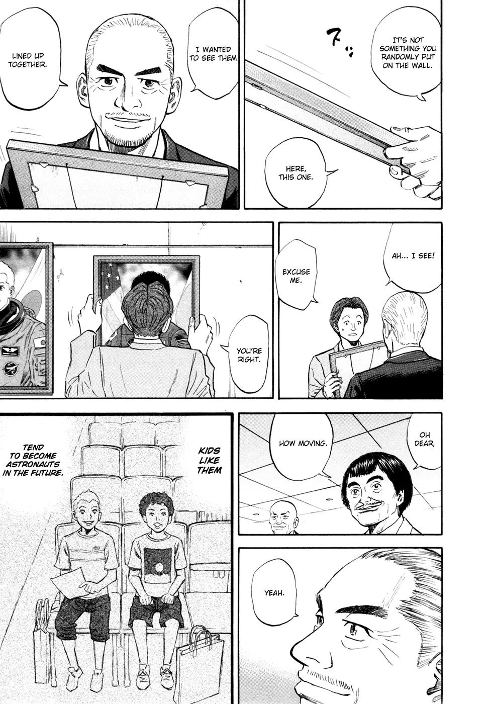 Uchuu Kyoudai Chapter 129 page 15 - Chapter 129: Lined Up Next to Hibito