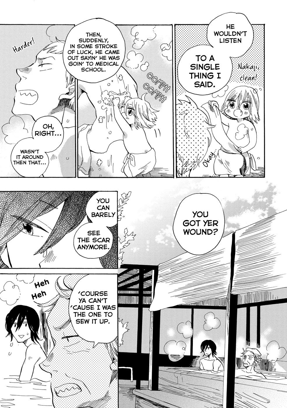 Udon no Kuni no Kin'iro Kemari Chapter 17 page 16 - Chapter 17: Busshouzan Hot Springs