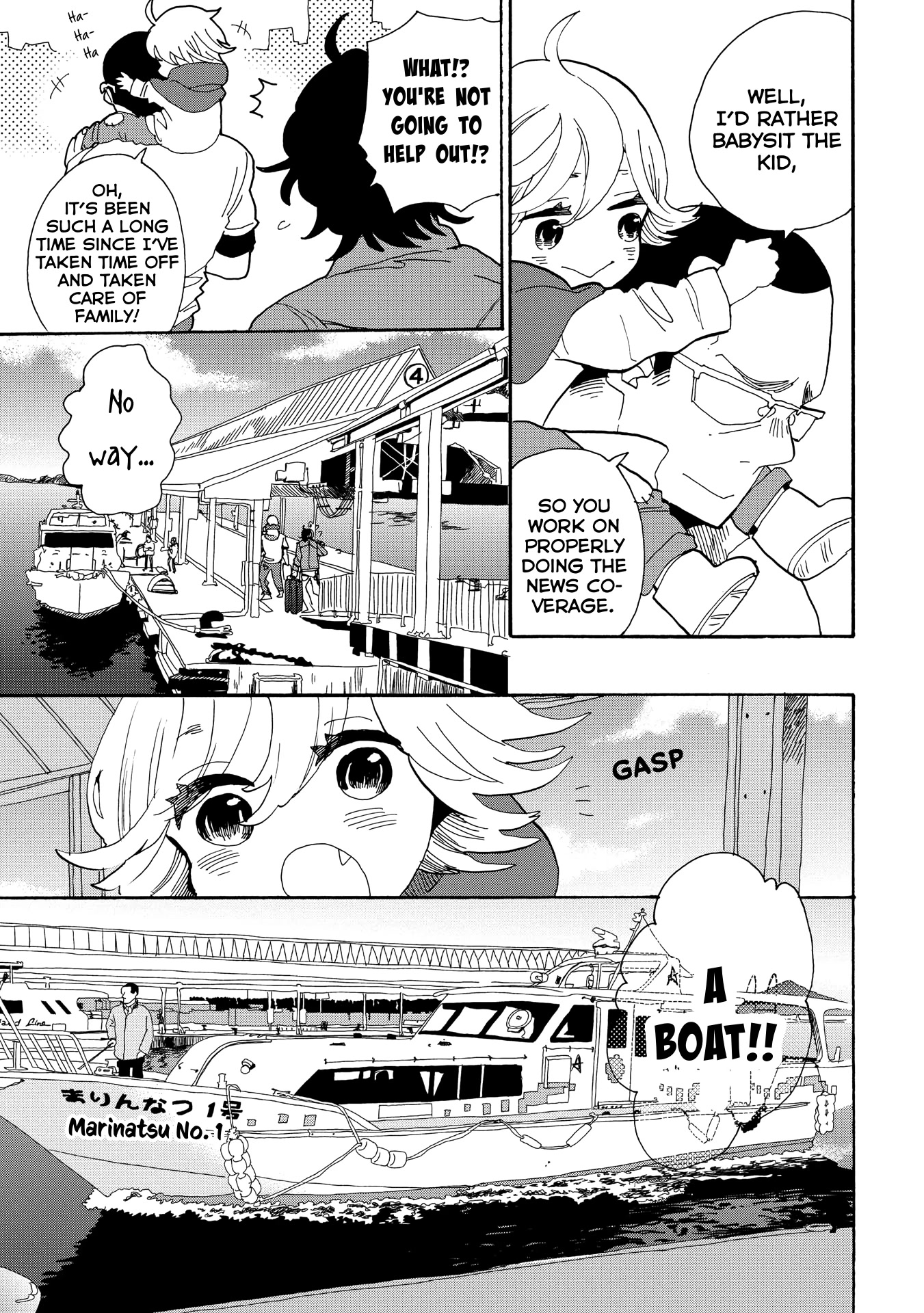 Udon no Kuni no Kin'iro Kemari Chapter 41 page 12 - Chapter 41: Leura Harbor