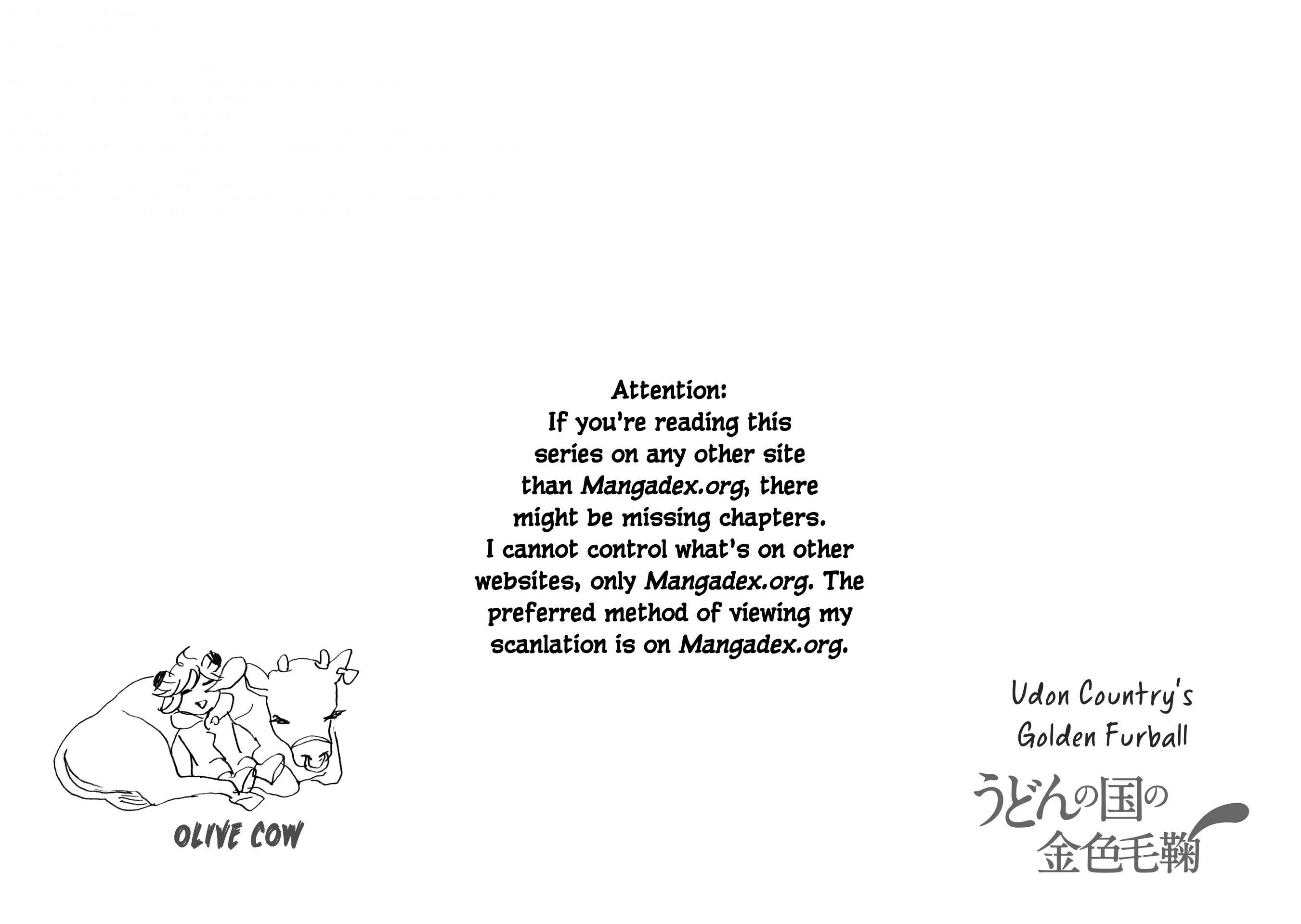 Udon no Kuni no Kin'iro Kemari Chapter 42 page 34 - Chapter 42: Olive Cow