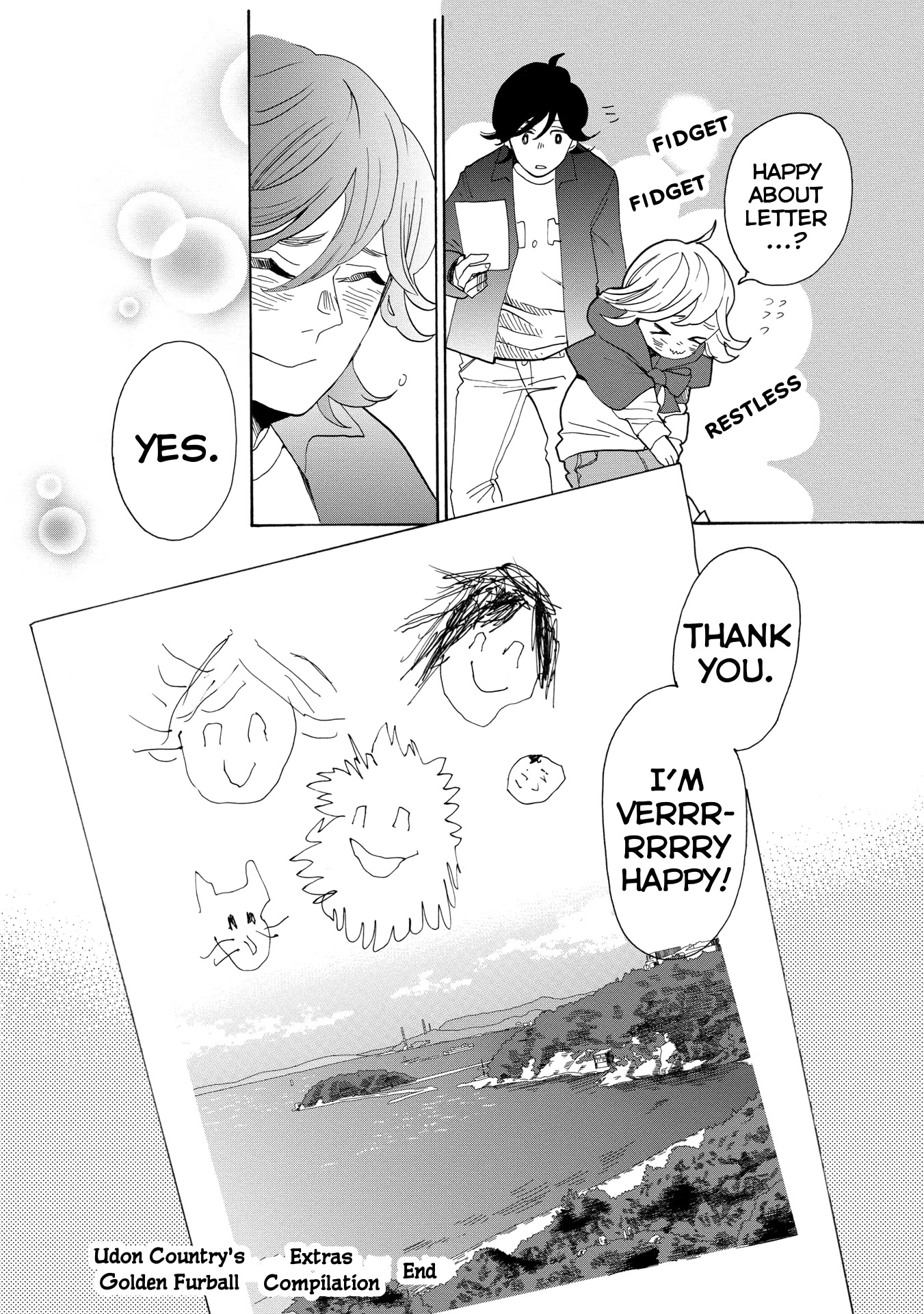 Udon no Kuni no Kin'iro Kemari Chapter 46.5 page 17 - Chapter 46.5: Naoshima Post Office