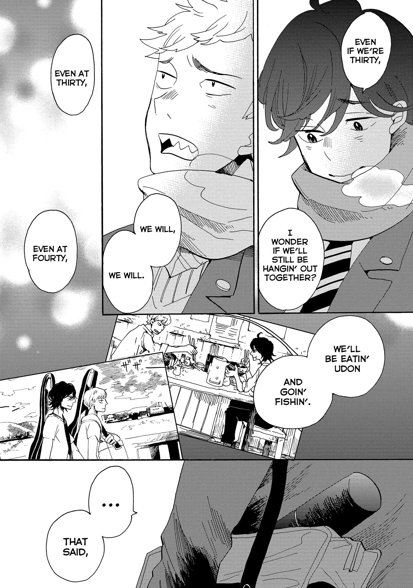 Udon no Kuni no Kin'iro Kemari Chapter 51.5 page 13 - Chapter 51.5: The Way Home From The Graduation Ceremony