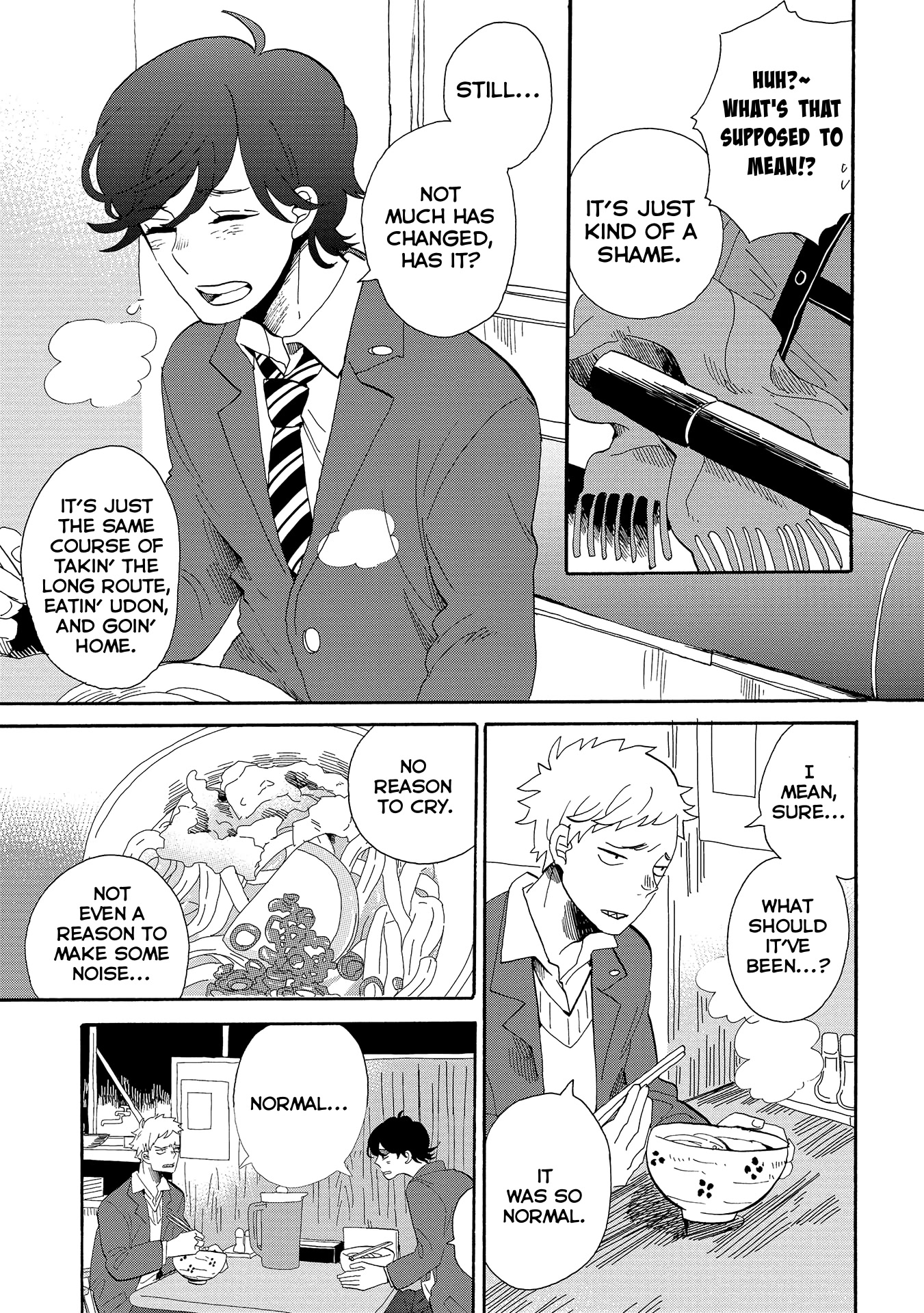 Udon no Kuni no Kin'iro Kemari Chapter 51.5 page 4 - Chapter 51.5: The Way Home From The Graduation Ceremony