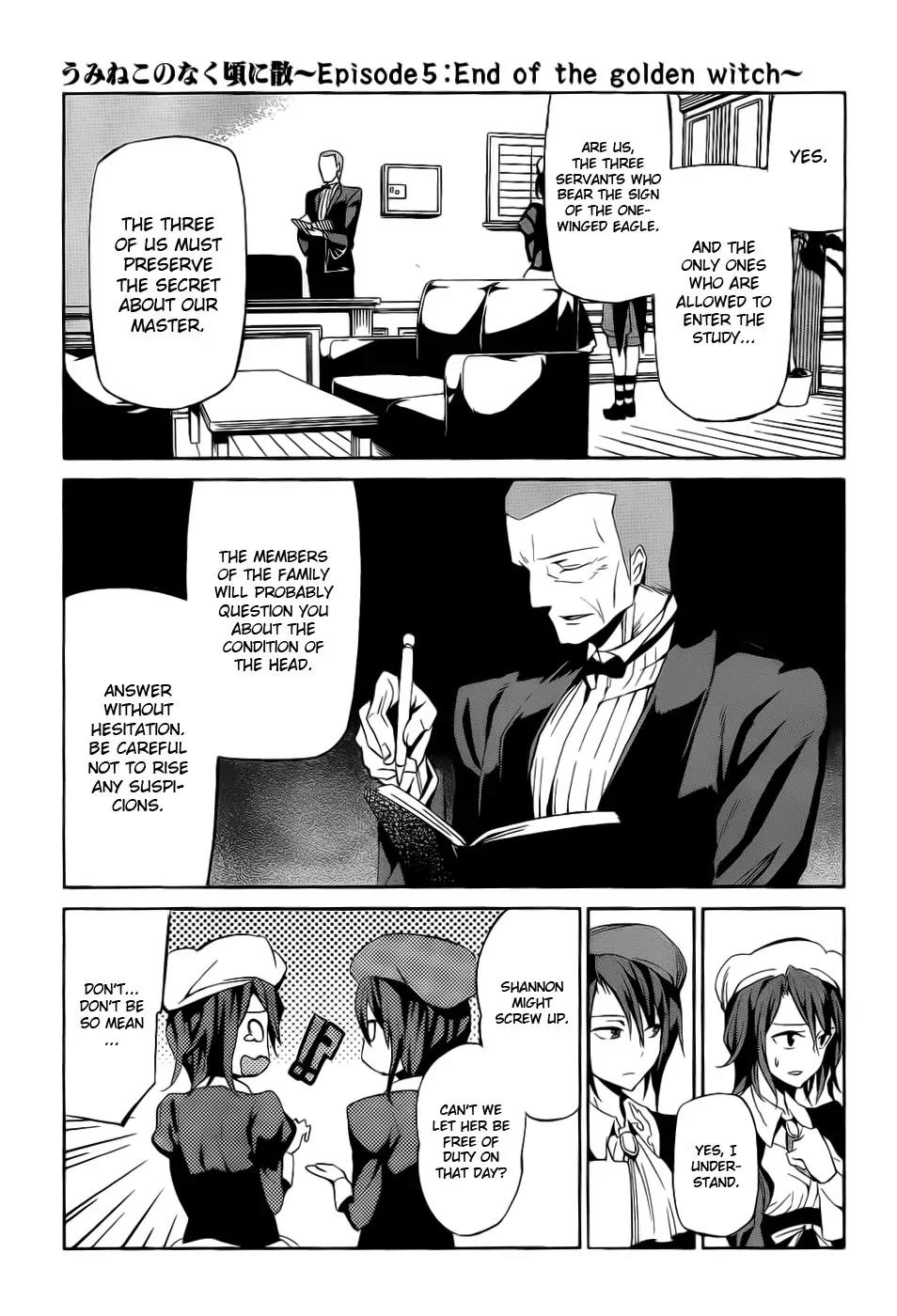 Umineko no Naku Koro ni Chiru Episode 5: End of the Golden Witch Chapter 4 page 18 - Chapter 4: Dark Clouds