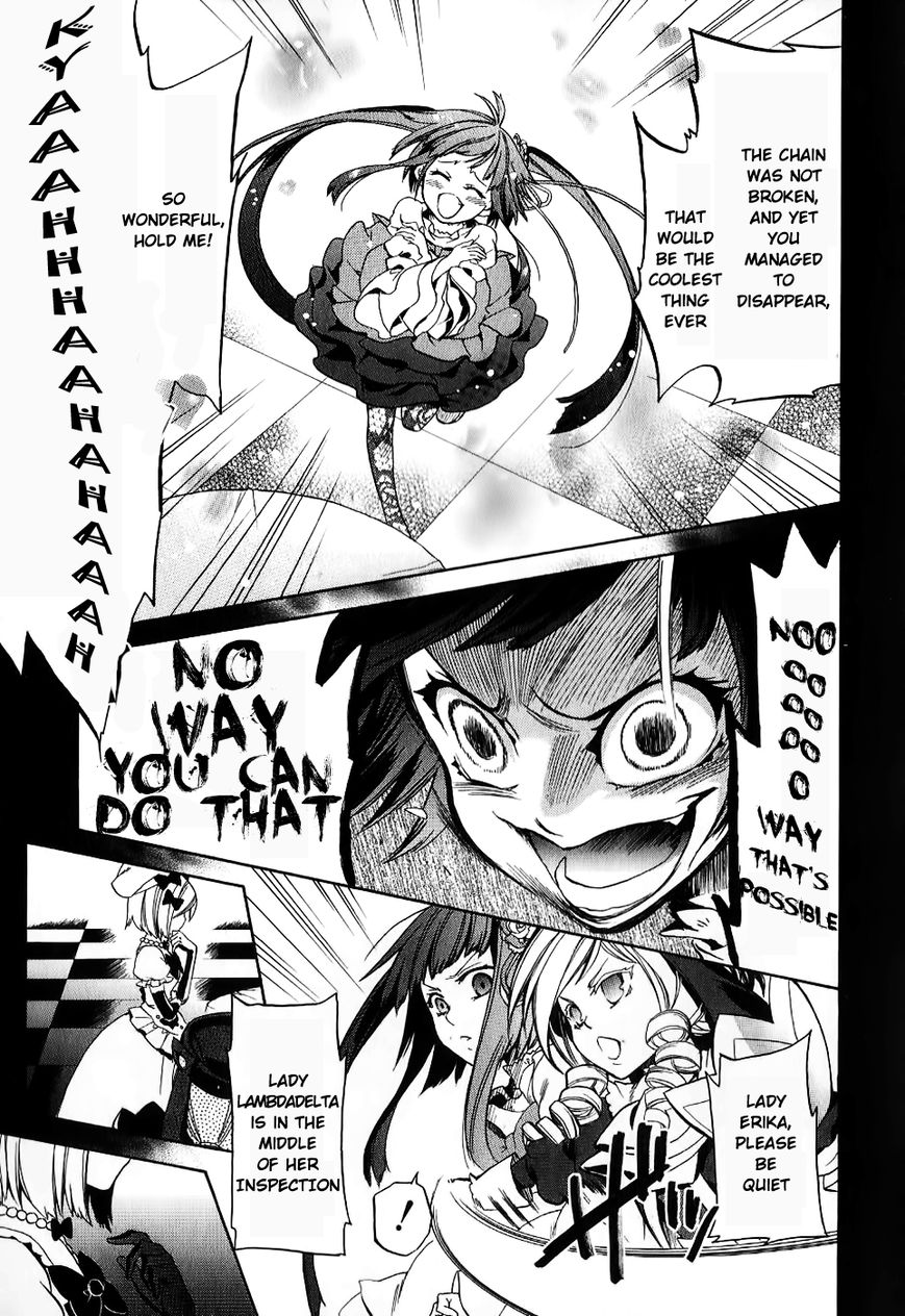 Umineko no Naku Koro ni Chiru Episode 6: Dawn of the Golden Witch Chapter 18 page 51 - Chapter 18 : The Duel Over Battler's Disappearance