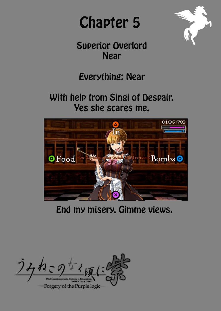 Umineko no Naku Koro ni Shi: Forgery of the Purple Logic Chapter 5 page 1 - Chapter 5