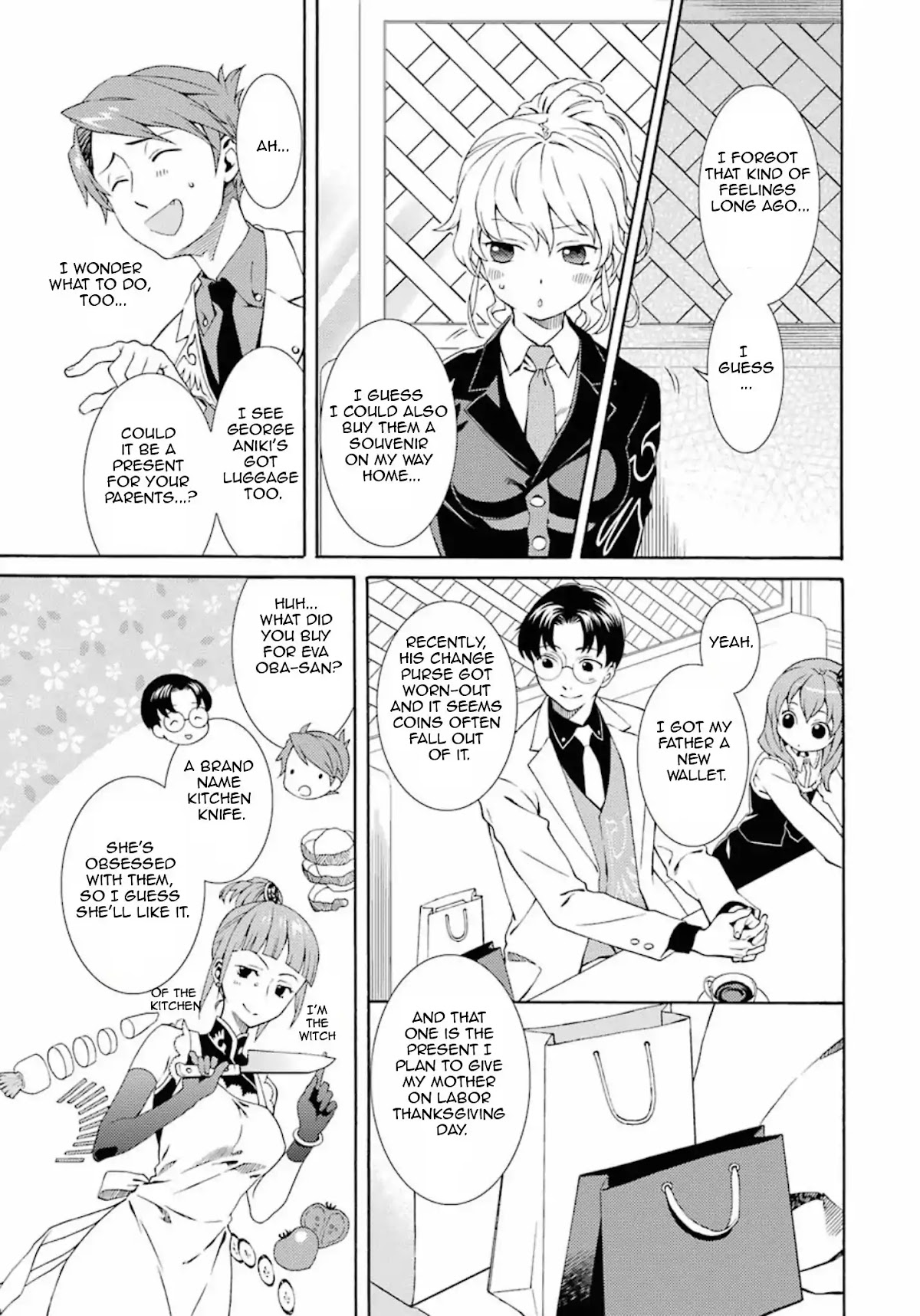 Umineko no Naku Koro ni Tsubasa Chapter 3 page 3 - Chapter 3: Labor Thanksgiving day gifts