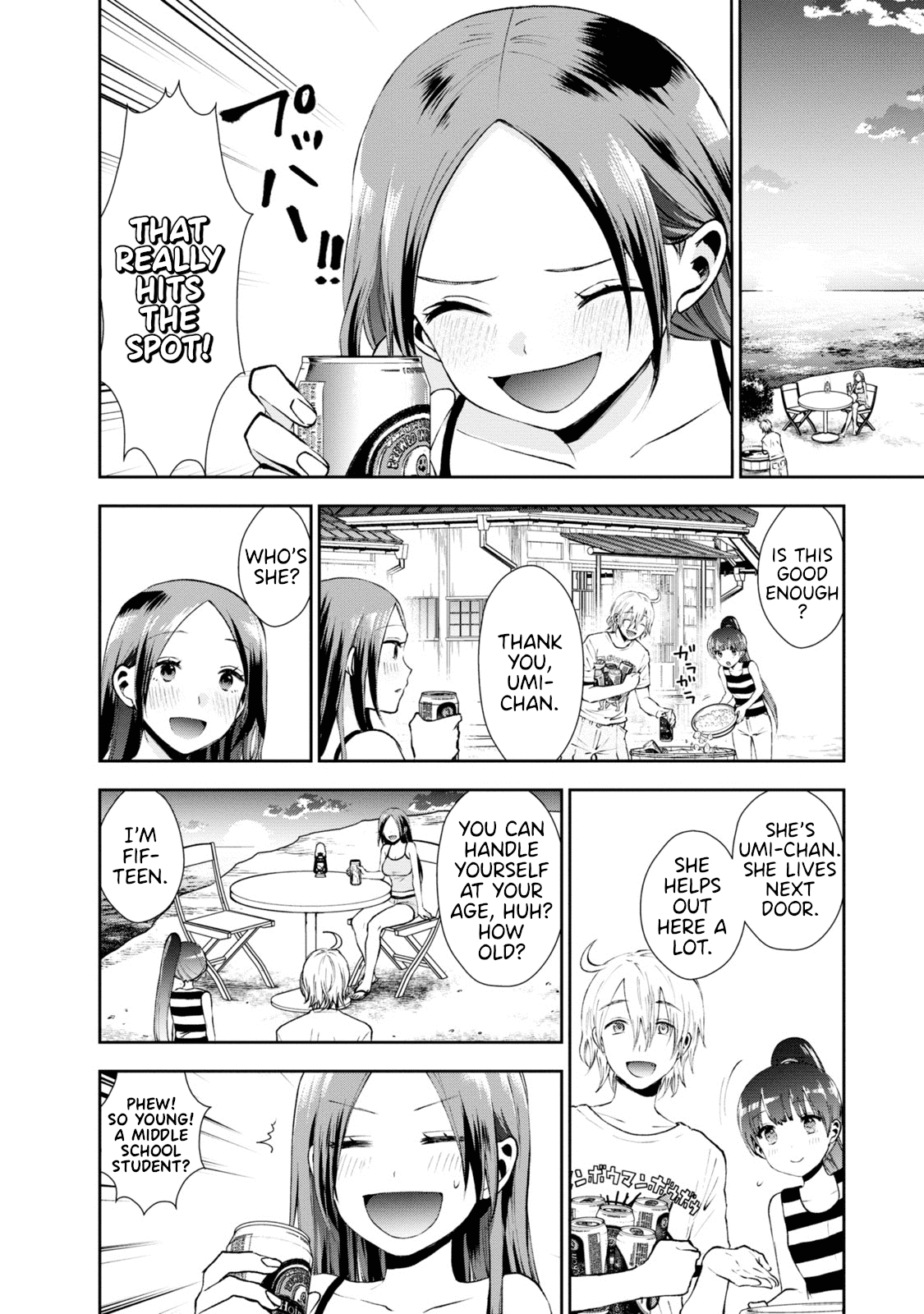 Umisaki Lilac Chapter 10 page 7 - Chapter 10: Sea and Beer and Older Lady