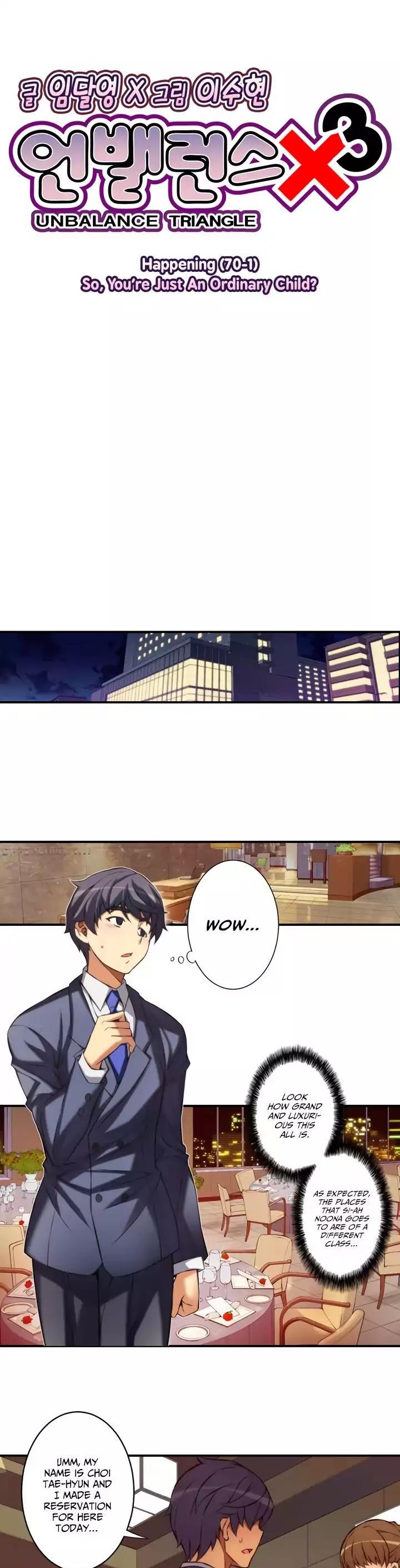 Unbalance x 3 Chapter 70.1 page 6 - Chapter 70.1: Happening (70.1) So, You're Just An Ordinary Child?