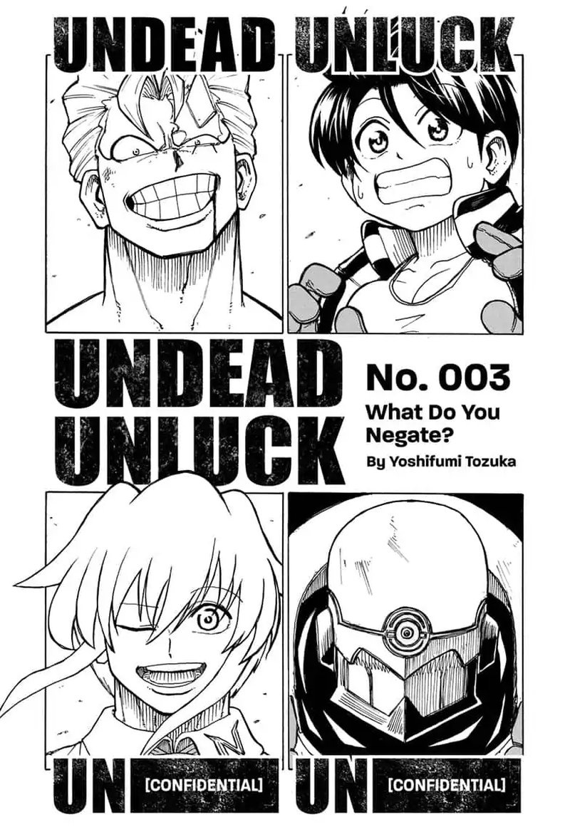 Undead + Unluck Chapter 3 page 1 - Chapter 3: No. 003 What Do You Negate?