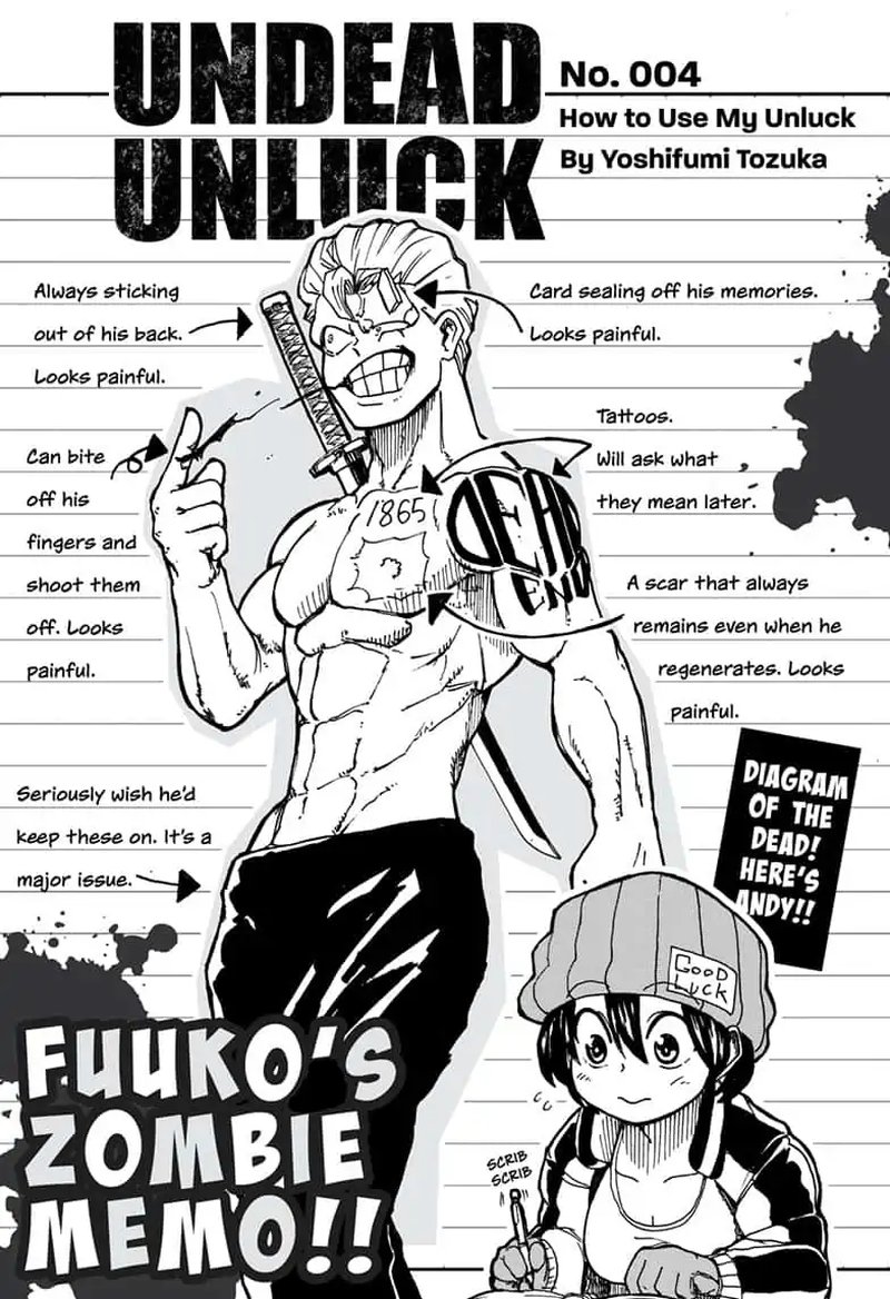 Undead + Unluck Chapter 4 page 1 - Chapter 4: No. 004 How to Use My Unluck