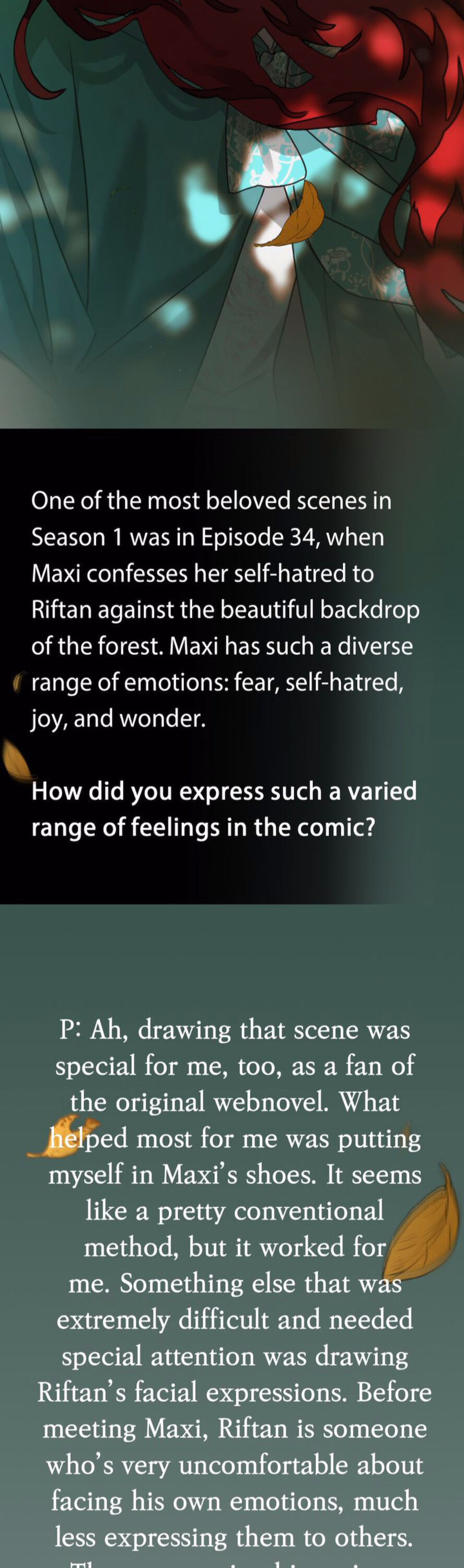 Under the Oak Tree Chapter 34.5 page 14 - Creator's Interview