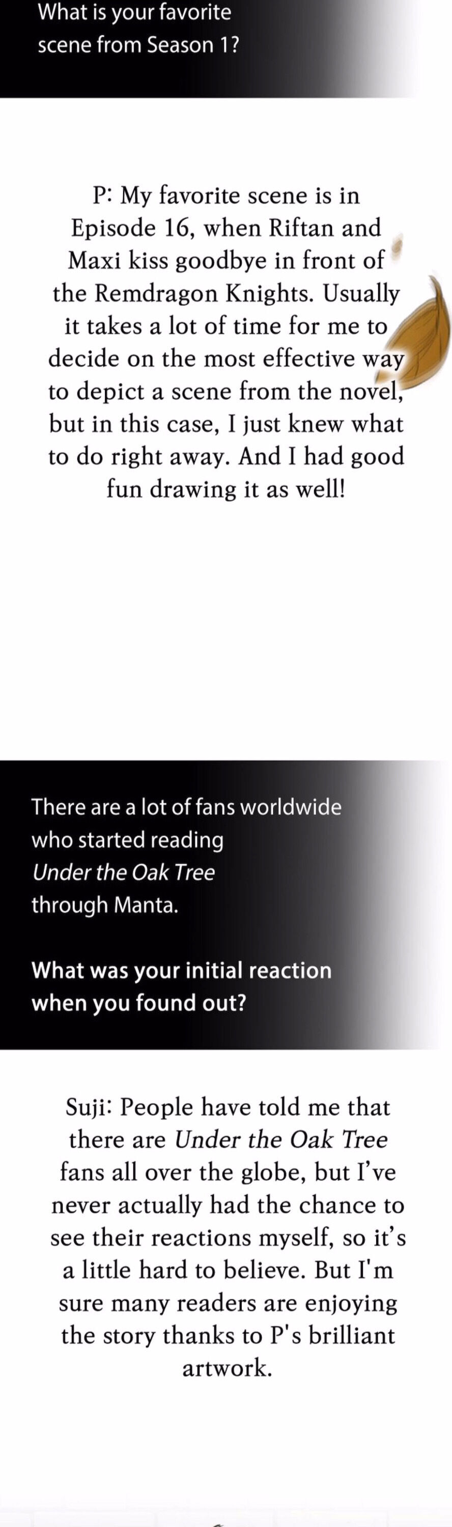 Under the Oak Tree Chapter 34.5 page 17 - Creator's Interview
