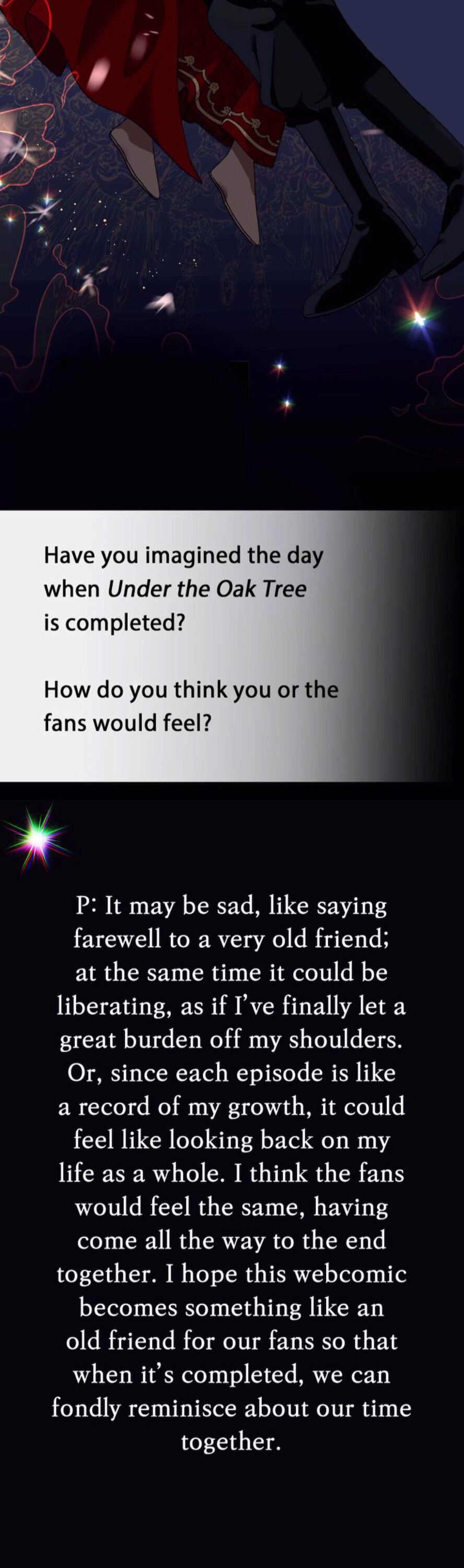 Under the Oak Tree Chapter 34.5 page 20 - Creator's Interview
