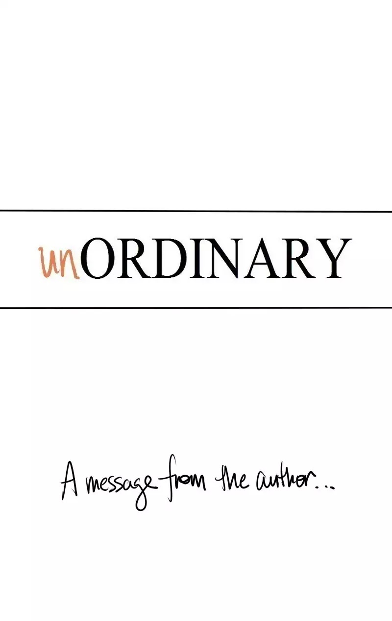unOrdinary Chapter 79.5 page 1 - Bonus Chapter: A Message from the Author