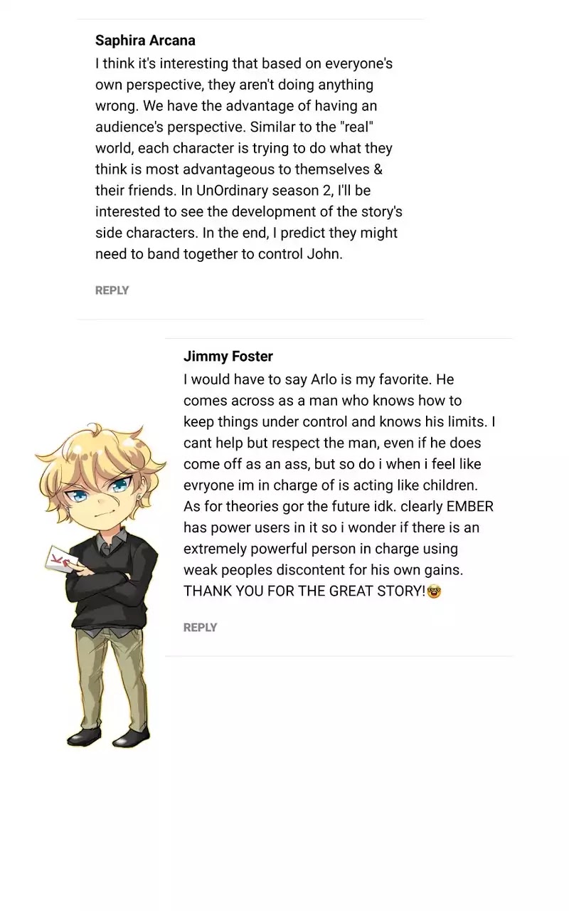 unOrdinary Chapter 79.7 page 17 - Bonus Chapter: Giveaway Winners! + A Teaser