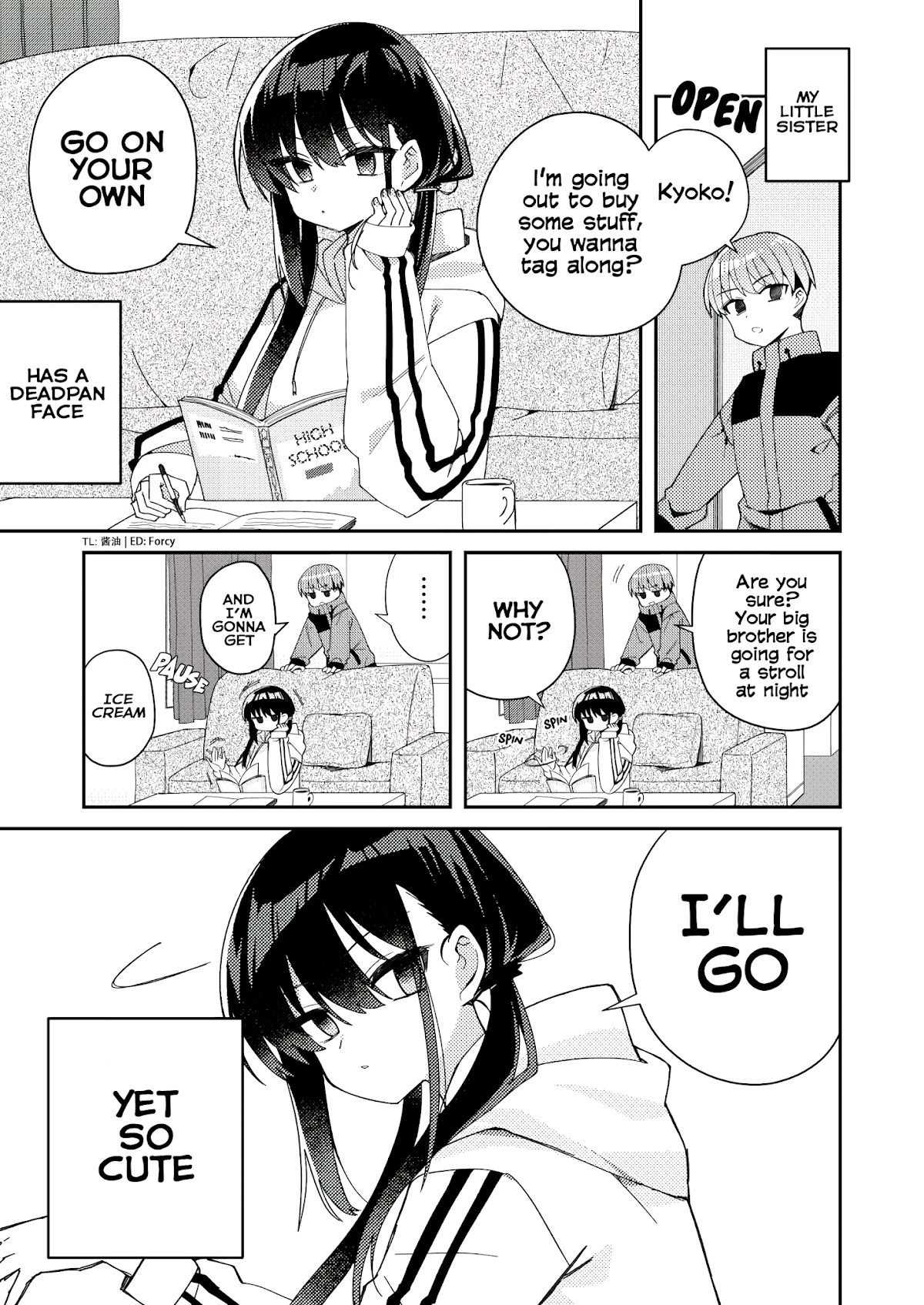 Unparalleled Mememori-kun Chapter 3.5 page 1 - Chapter 3.5: Deadpan Little Sister
