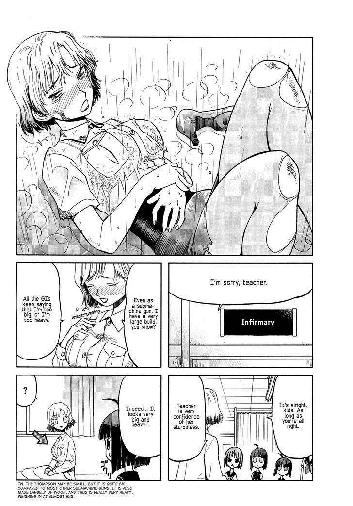 Upotte!! Nano Chapter 3 page 5 - Chapter 3: It may be raining, but the Submachine guns are still full of energy!