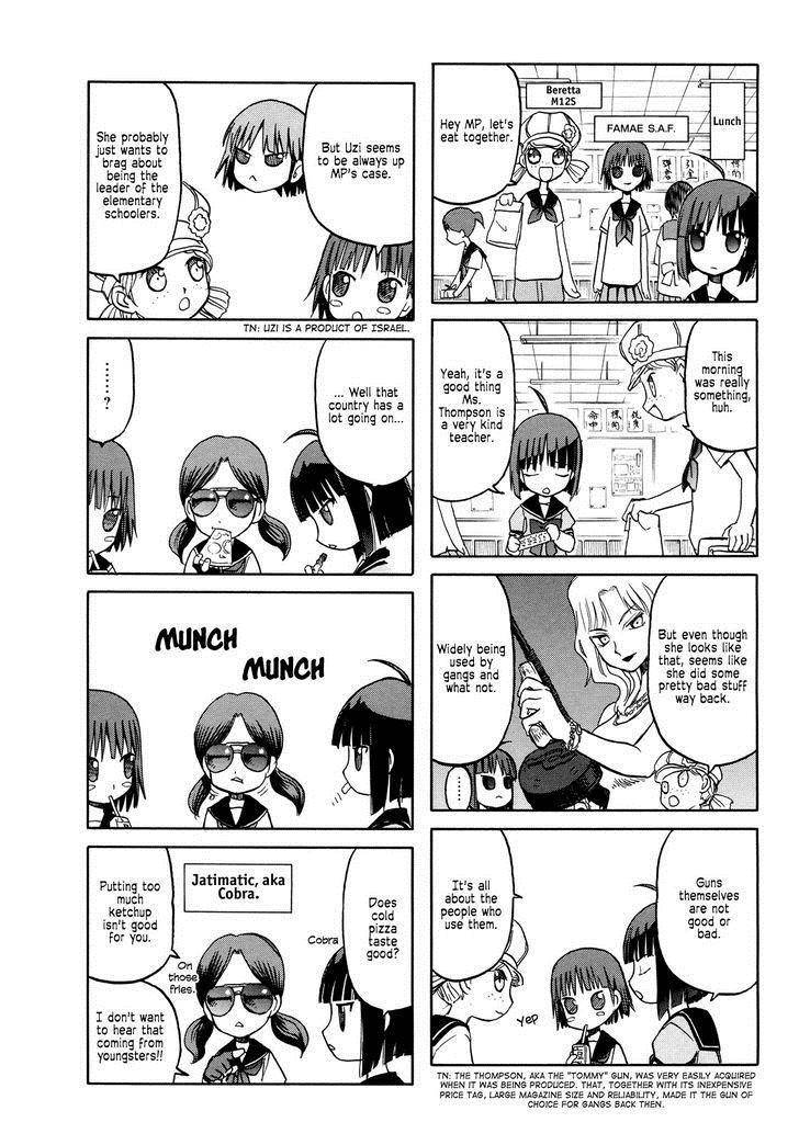 Upotte!! Nano Chapter 3 page 6 - Chapter 3: It may be raining, but the Submachine guns are still full of energy!