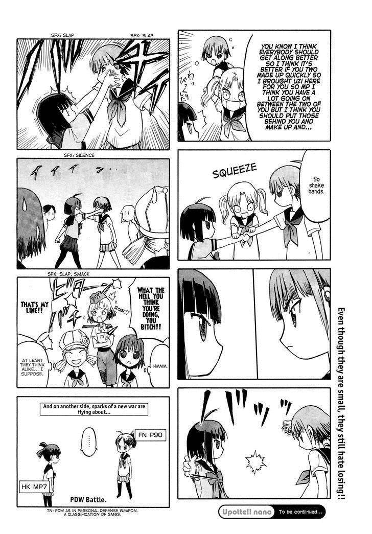 Upotte!! Nano Chapter 3 page 7 - Chapter 3: It may be raining, but the Submachine guns are still full of energy!