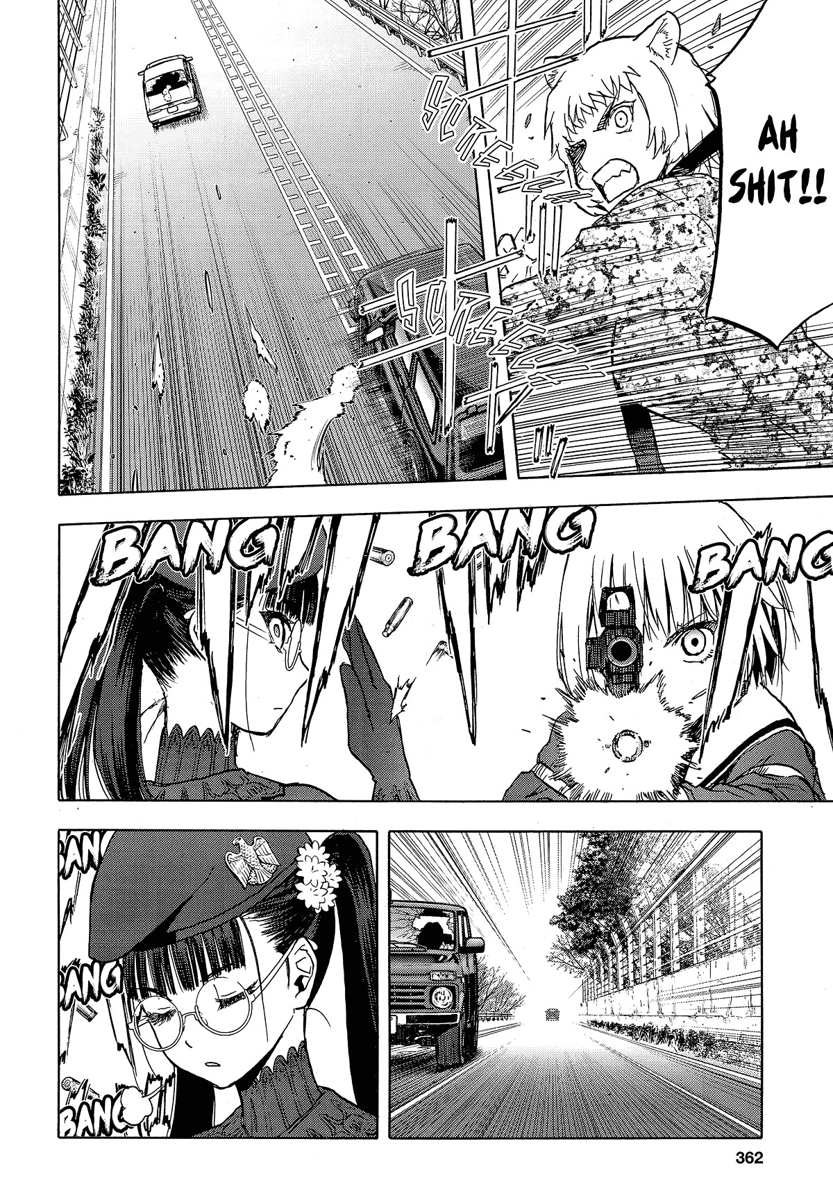 Upotte!! Chapter 106 page 16 - Chapter 106: The long gone peaceful days. A scene from a rainy day.