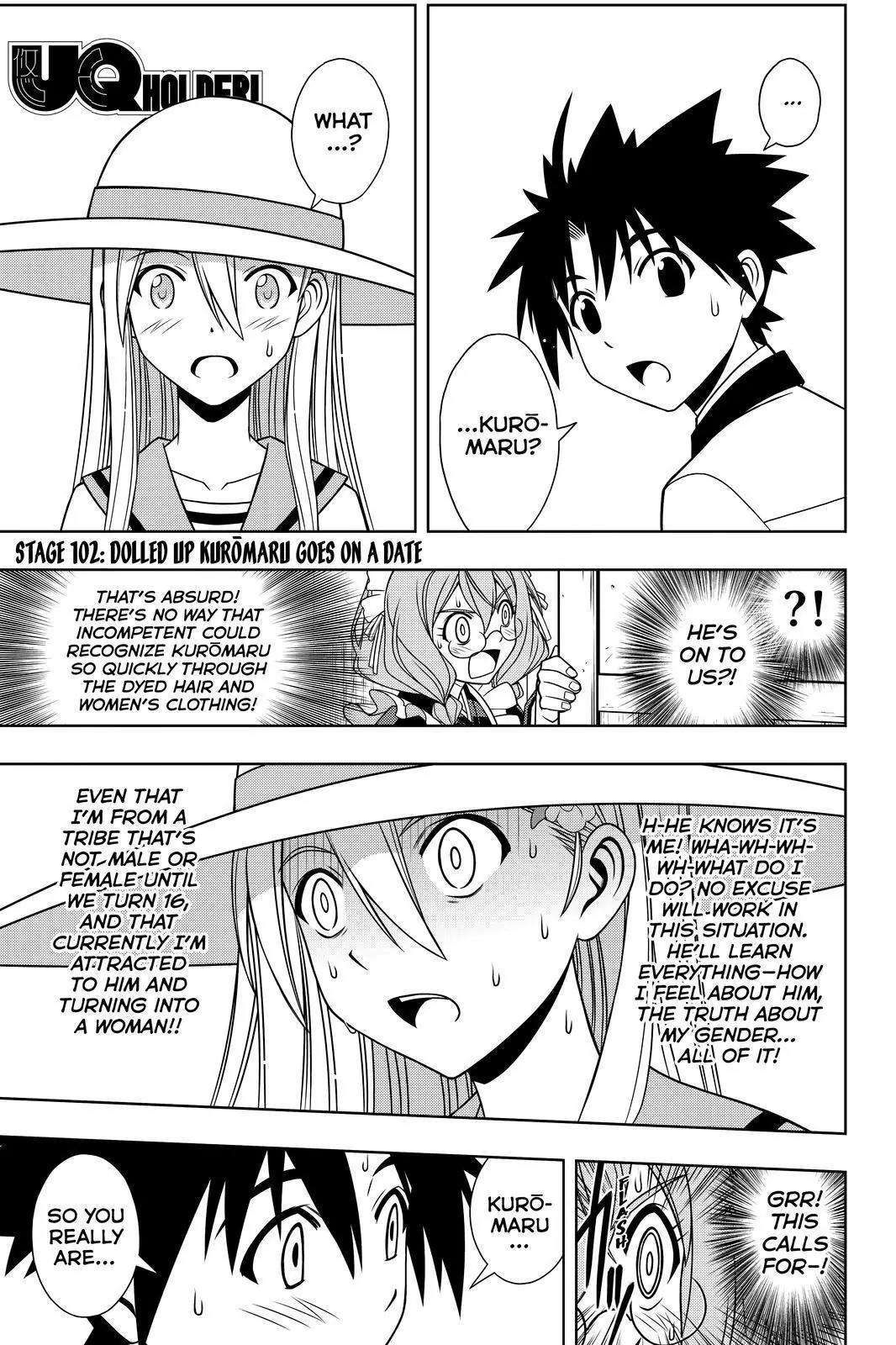 UQ Holder! Chapter 102 page 1 - Chapter 102 : Dolled Up Kuromaru Goes On A Date