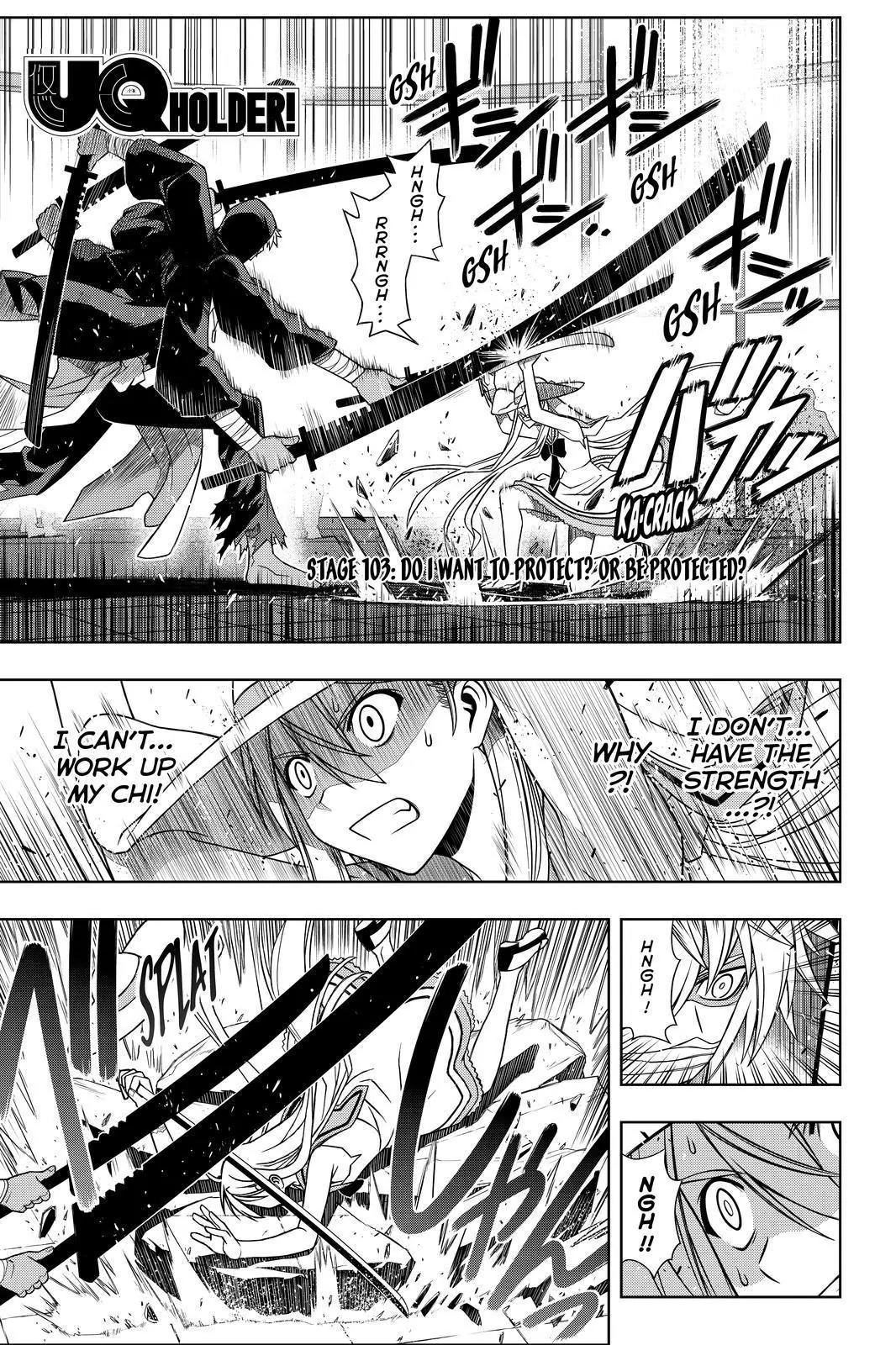 UQ Holder! Chapter 103 page 1 - Chapter 103: Do I Want to Protect? Or Be Protected?