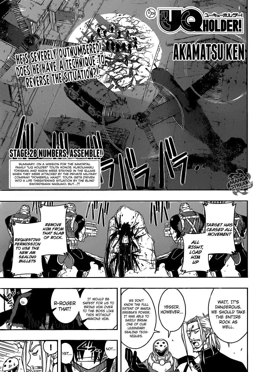 UQ Holder! Chapter 28 page 1 - Chapter 28: Numbers, Assemble!