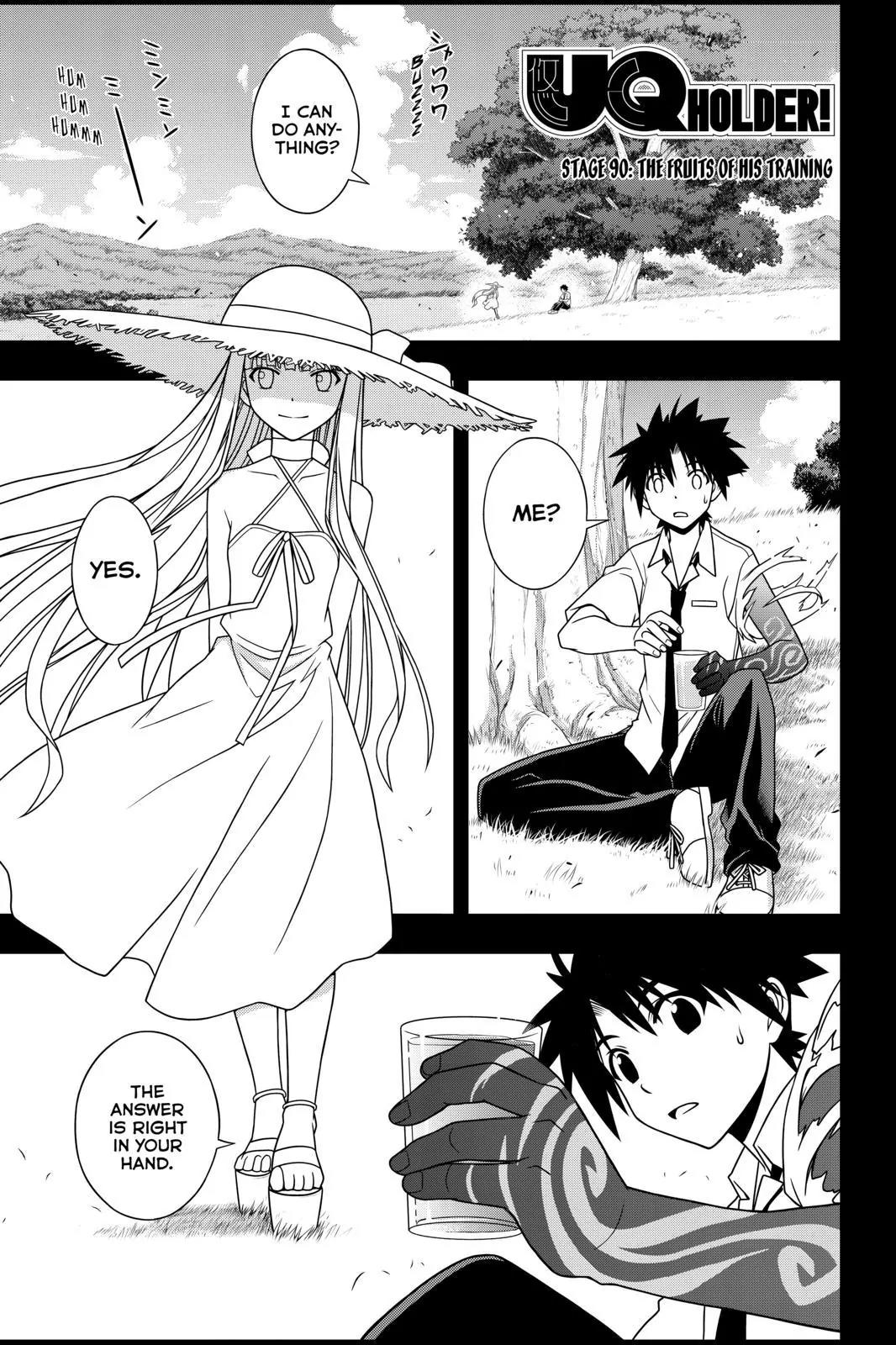 UQ Holder! Chapter 90 page 1 - Chapter 90: The Fruits of His Training