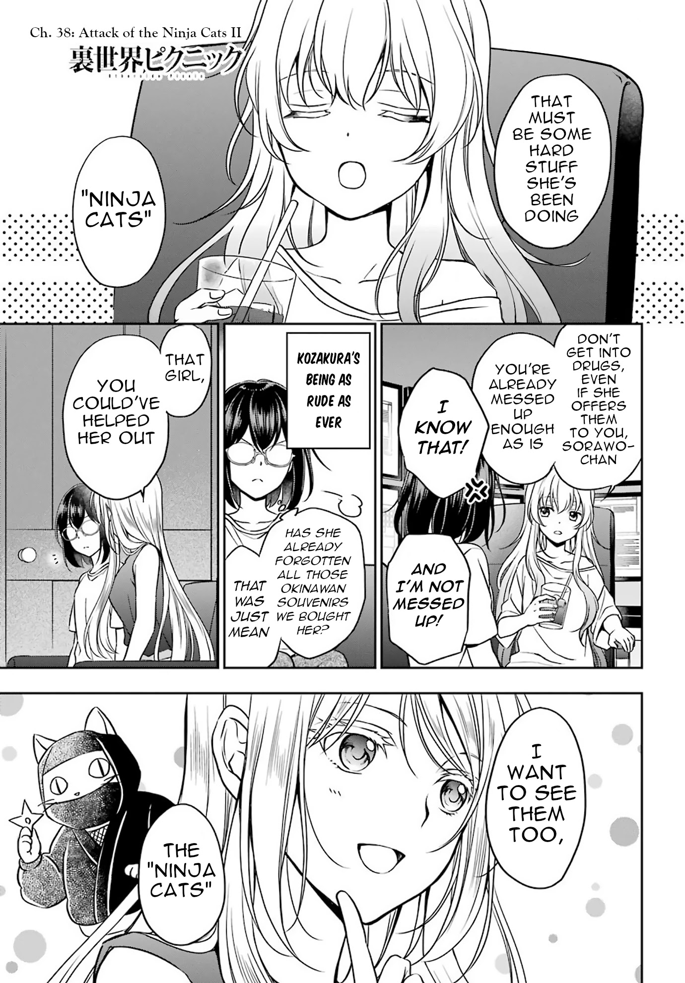 Urasekai Picnic Chapter 38: Attack of the Ninja Cats II thumbnail