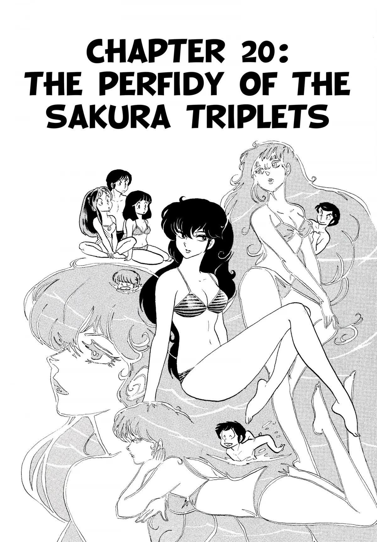 Urusei Yatsura Chapter 144 page 1 - Chapter 144: The Perfidy of the Sakura Triplets