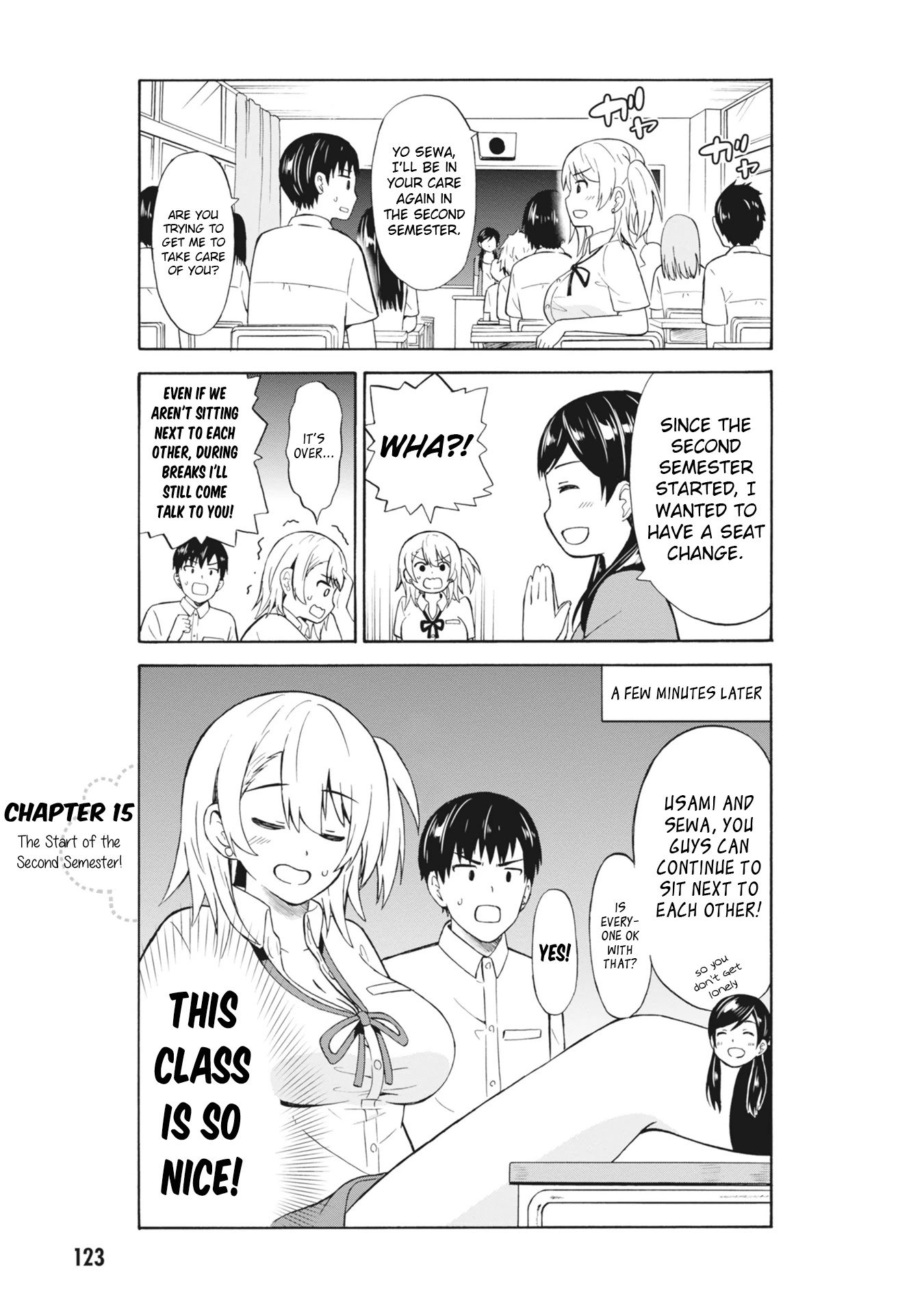 Usami-san Ha Kamawaretai! Chapter 15 page 1 - Chapter 15: The Start of the Second Semester!