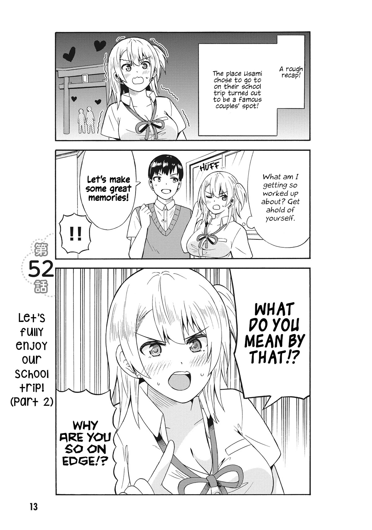 Usami-san Ha Kamawaretai! Chapter 52 page 1 - Chapter 52: Let's fully enjoy our school trip! (Part 2)