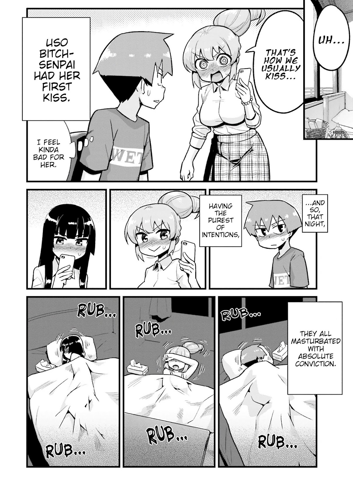 Uso-Bitch Senpai Chapter 13 page 12 - Chapter 13: Senpai & the Saran Wrap Kiss