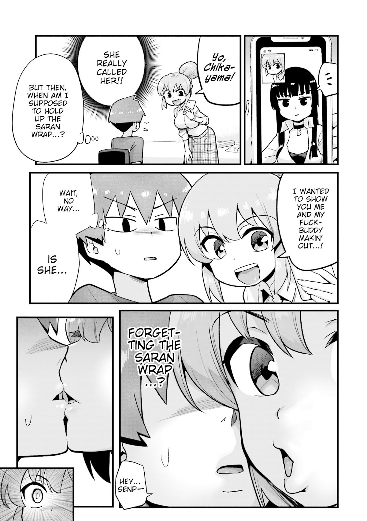 Uso-Bitch Senpai Chapter 13 page 9 - Chapter 13: Senpai & the Saran Wrap Kiss