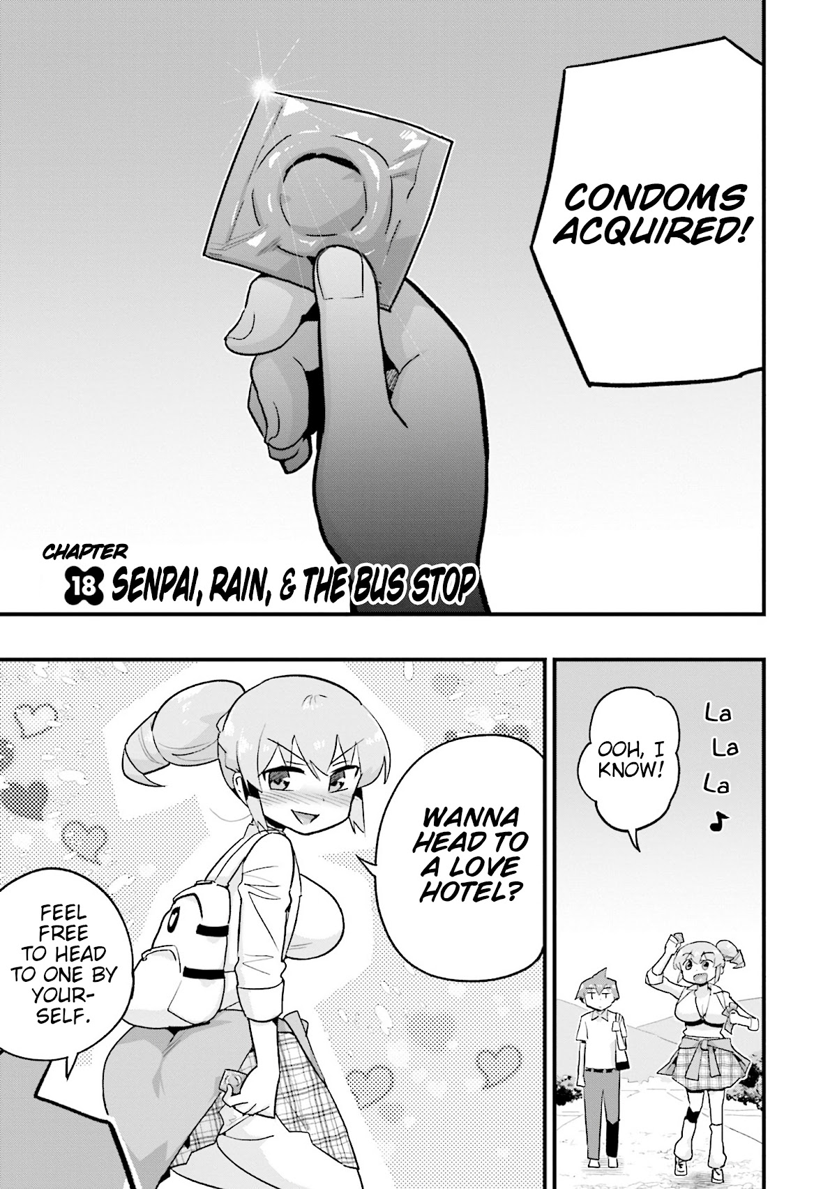 Uso-Bitch Senpai Chapter 18 page 1 - Chapter 18: Senpai, Rain, & the Bus Stop