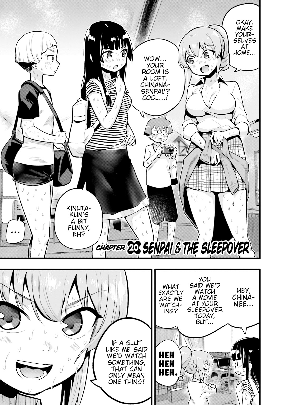Uso-Bitch Senpai Chapter 20 page 1 - Chapter 20: Senpai & the Sleepover