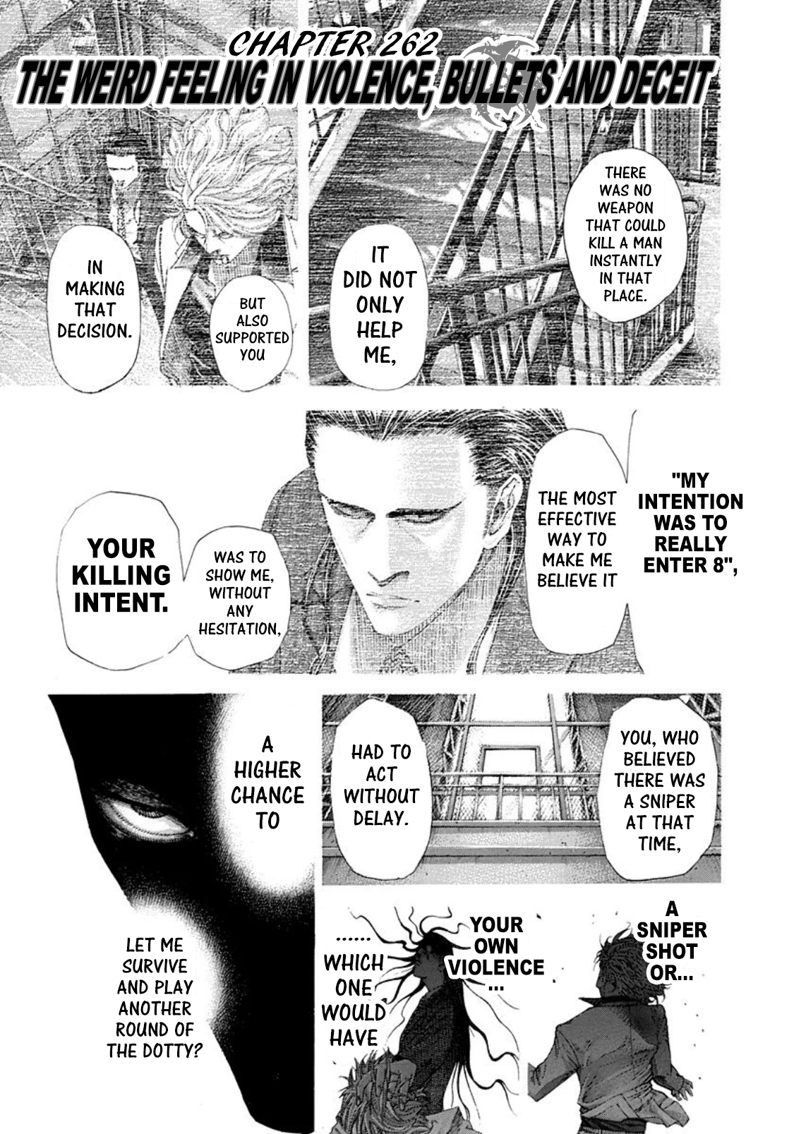 Usogui Chapter 262 page 1 - Chapter 262: The Weird Feeling In Violence, Bullets And Deceit