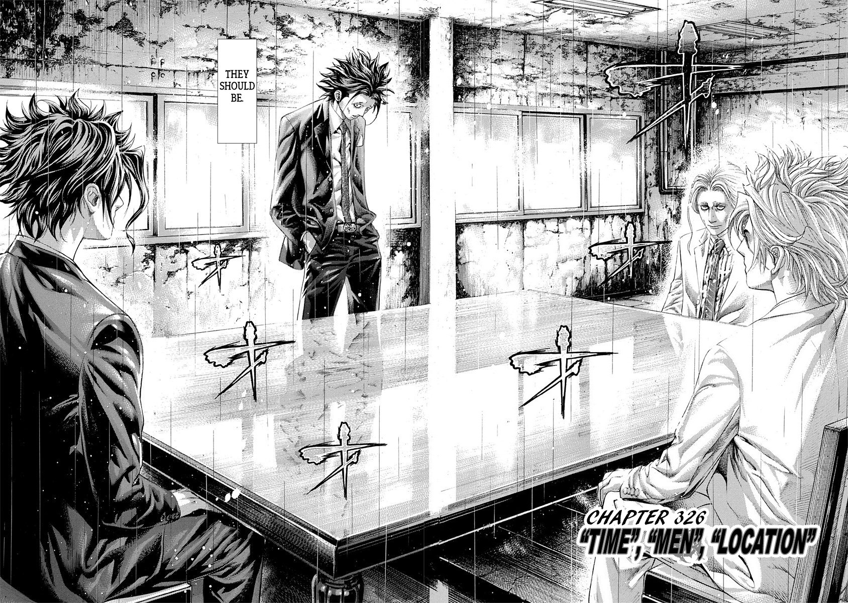 Usogui Chapter 326 page 2 - Chapter 326: “Time”, “Men”, “Location”