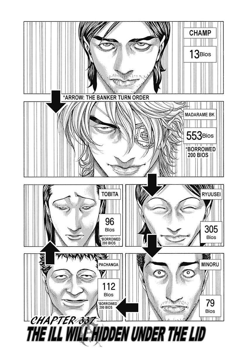 Usogui Chapter 337 page 2 - Chapter 337: The Ill Will Hidden Under The Lid