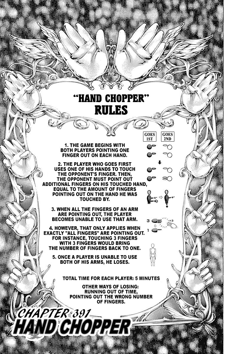 Usogui Chapter 391 page 1 - Chapter 391: Hand Chopper