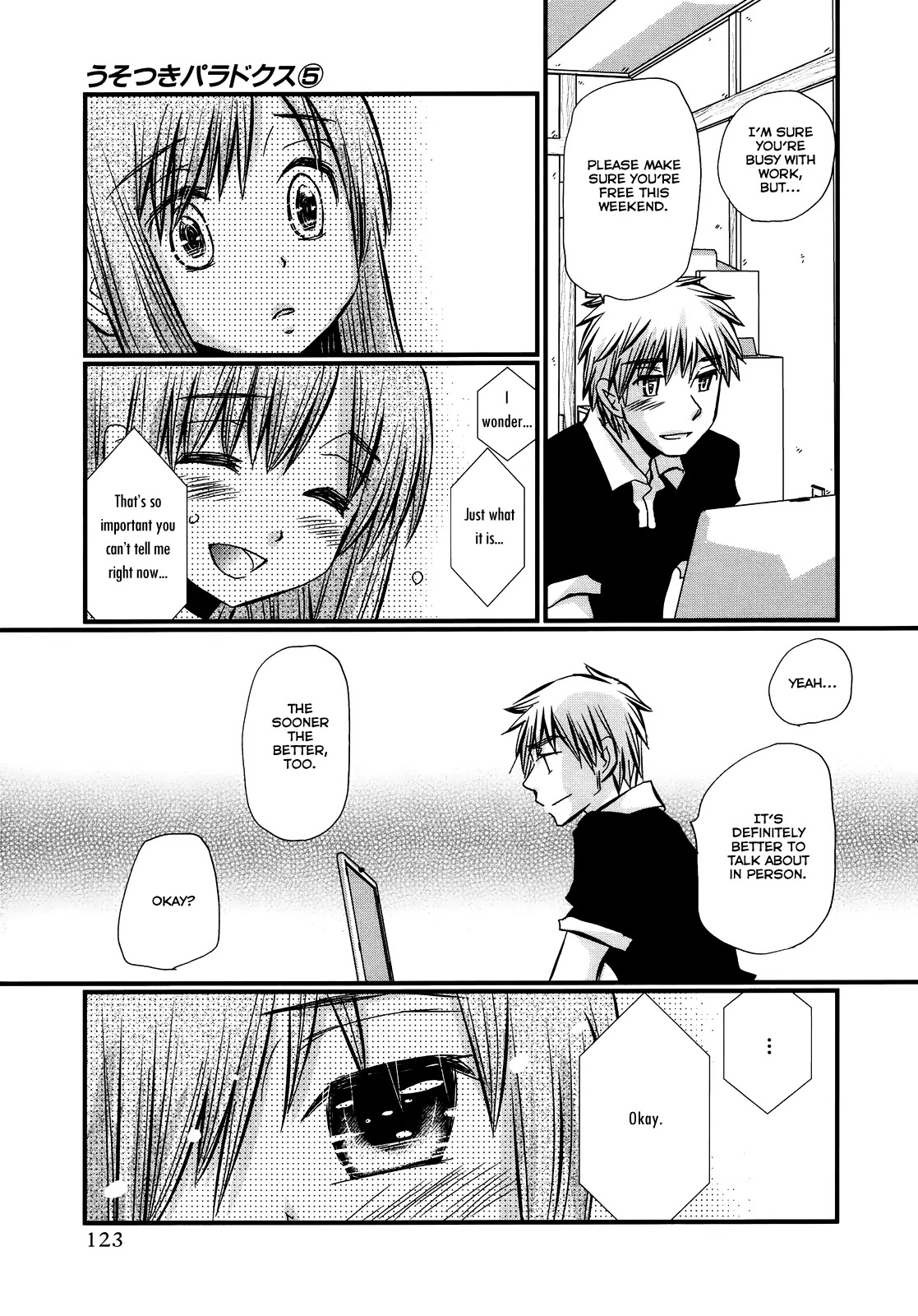 Usotsuki Paradox Chapter 34 page 6 - Chapter 34: Sense of Expectation, Sense of Tension, Sense of Joy