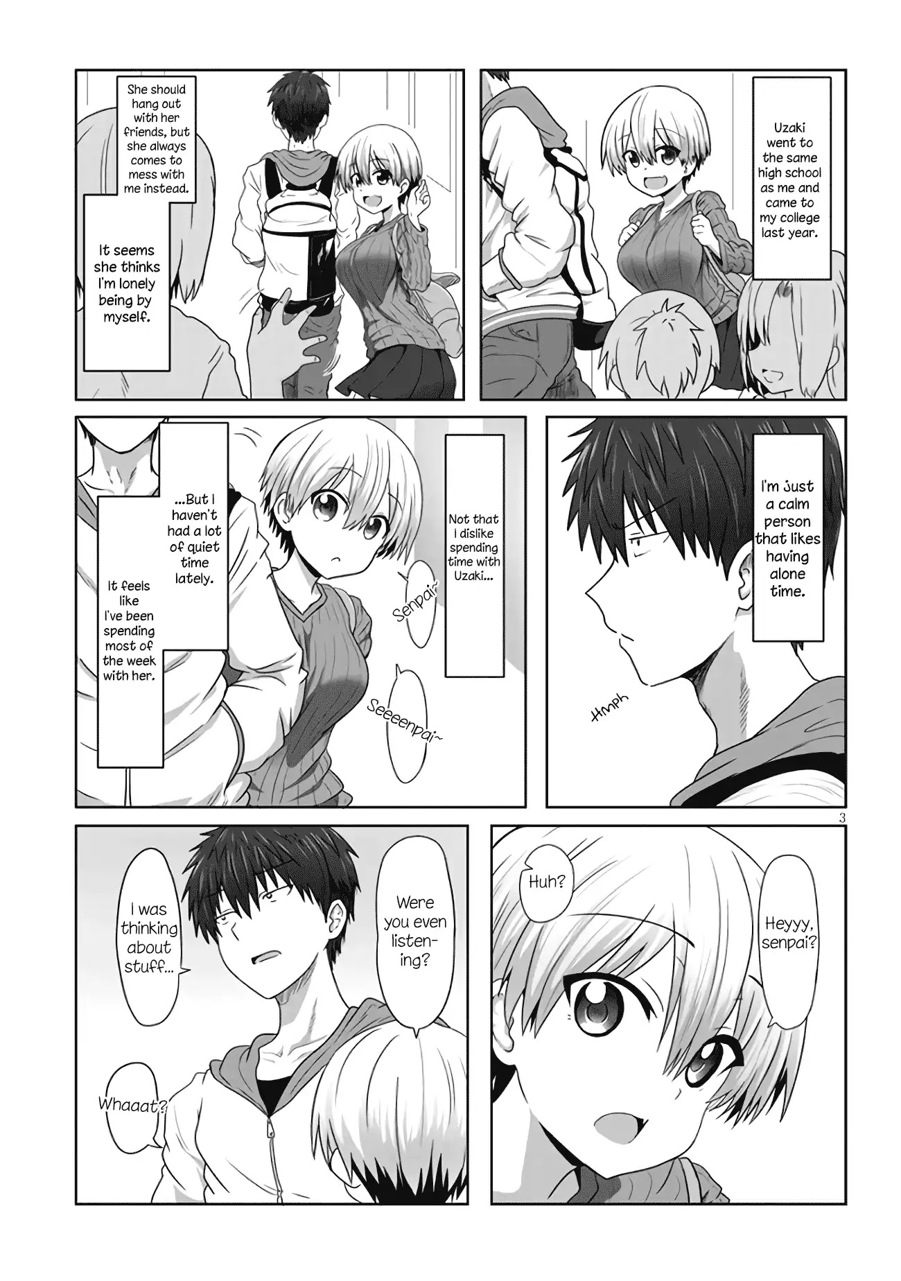 Uzaki-chan wa Asobitai! Chapter 1.1 page 4 - Chapter 1.1: A Kouhai and A Senpai Who Likes to be Alone