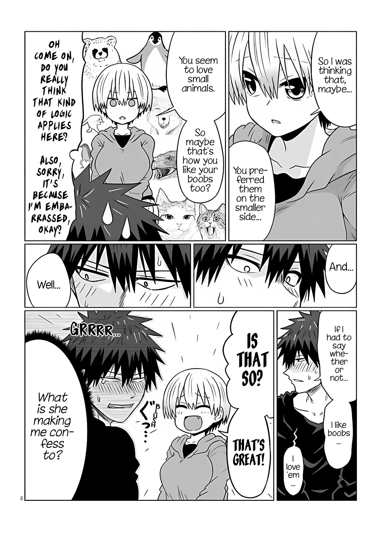 Uzaki-chan wa Asobitai! Chapter 100 page 7 - Chapter 100: Kouhai and Boobs