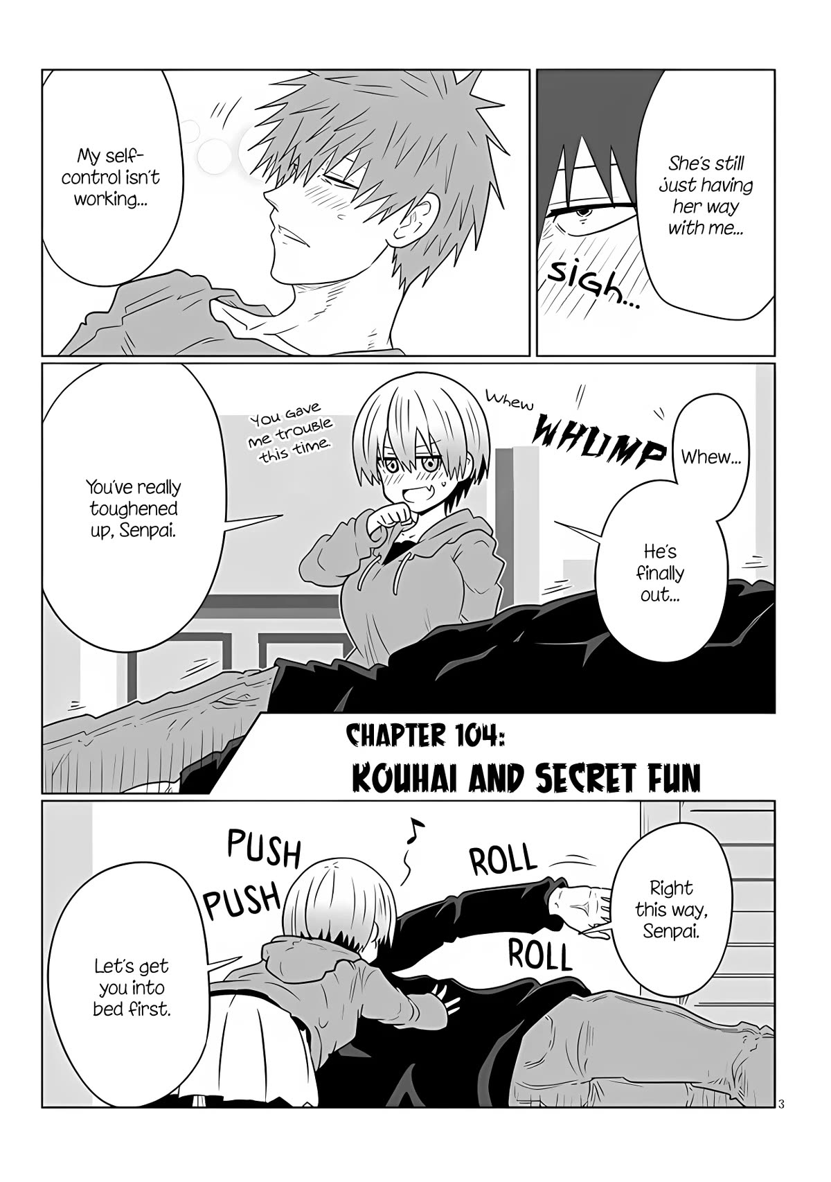 Uzaki-chan wa Asobitai! Chapter 104 page 3 - Chapter 104: Kouhai and Secret Fun