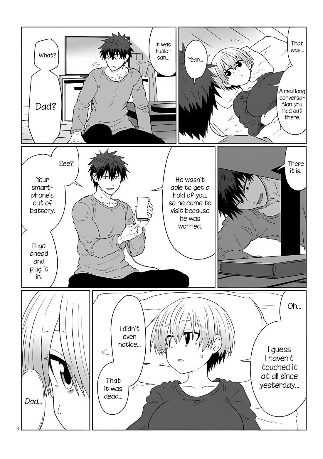 Uzaki-chan wa Asobitai! Chapter 108 page 8 - Chapter 108: Kouhai and Visit